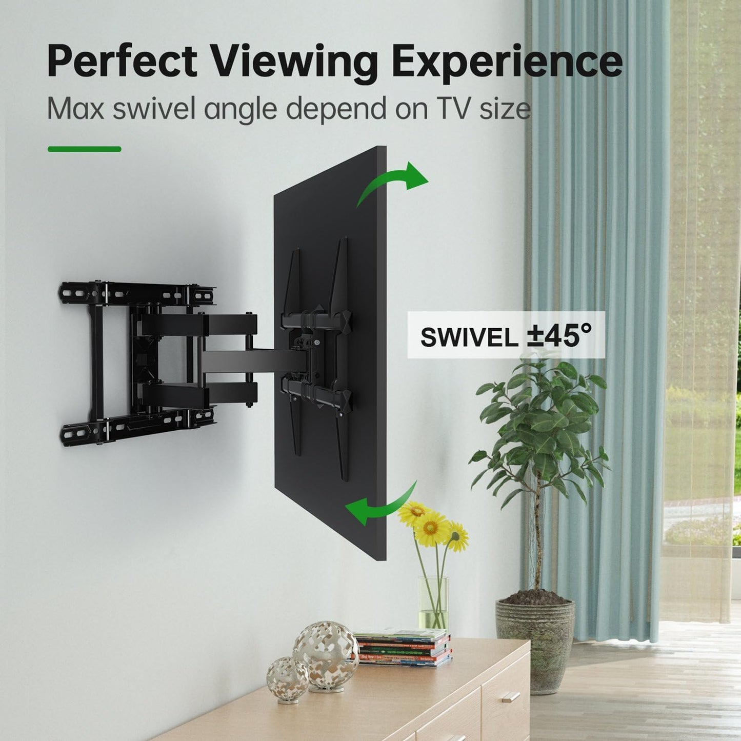 USX MOUNT TV Wall Mounts Fit 16" 18" or 24" Studs for 42"-80" TVS Holds up to 110lbs, Full Motion TV Wall Mounts Tilt Swivel Extension TV Mounts with Dual Articulating Arms, Max VESA 600x400mm