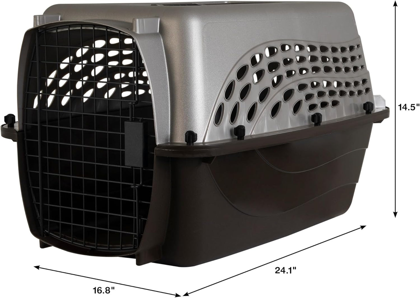 Petmate Two-Door Small Dog Kennel & Cat Kennel (Top Loading or Front Loading Pet Carrier, Great for Small Animals, Made with Recycled Materials, 24 inches in Length) For Pets up to 15 Pounds