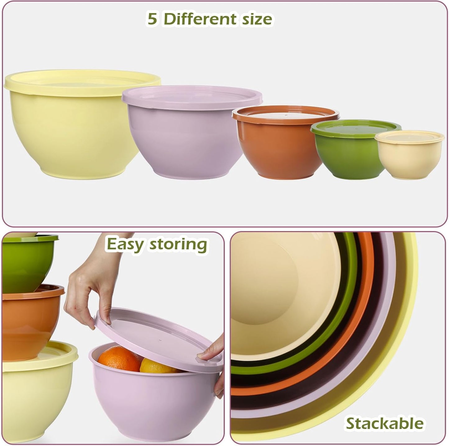 Purilite Select Plastic Mixing Bowl Set