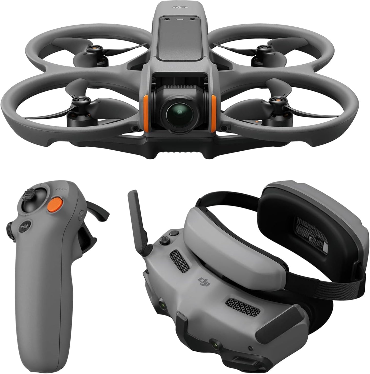 DJI Avata 2 Fly More Combo (3 Batteries), FPV Drones with Camera for Adults 4K, Immersive Experience, One-Push Acrobatics, Built-in Propeller Guard, 155° FOV, Drone Compliant with FAA Remote ID