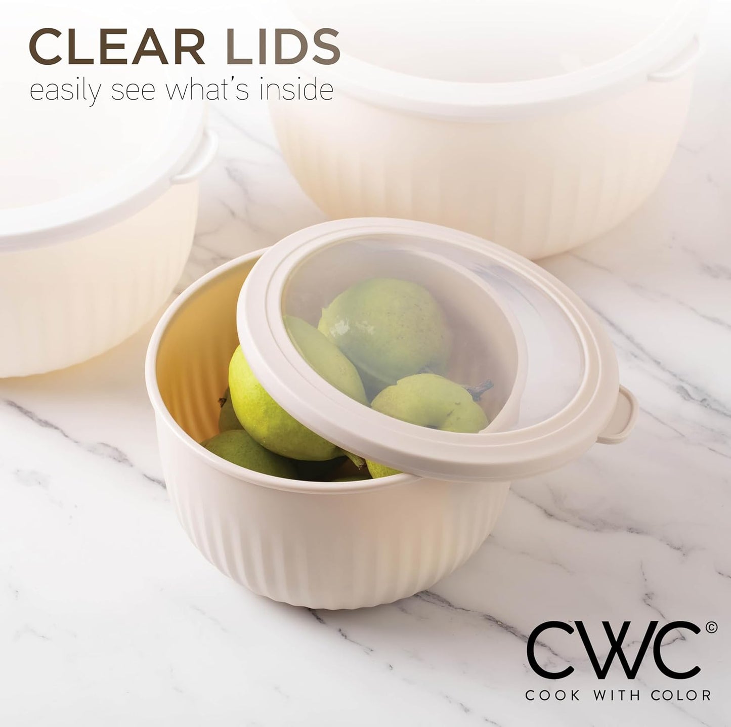 COOK WITH COLOR Prep Bowls with Lids- 8 Piece Nesting Plastic Small Mixing Bowl Set with Lids (Teal Ombre)