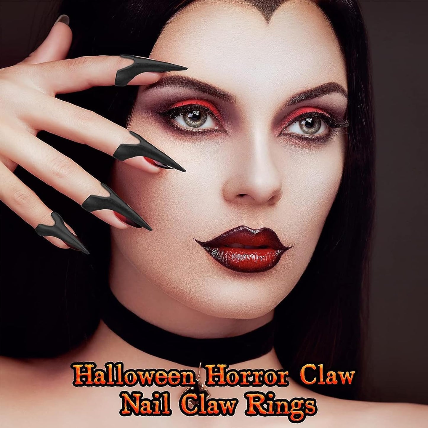 20Pcs Finger Claws Cosplay Claws Rings Adjustable Open Claw Rings Full Finger Set Metal Nail Punk Rock Fingertip Braiding Hair Parting Tool for Holiday Party Decoration Unisex Adult Kids(Black)