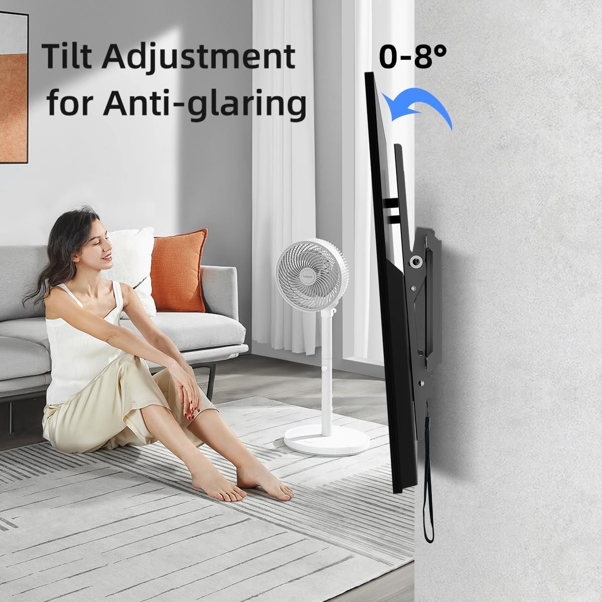 Suptek Tilt TV Wall Mount Bracket for Most 26-60 inch LED, LCD and Plasma TV, Mount with Max 400x400mm VESA and 99lbs Loading Capacity, Fits Studs 16" Apart, Low Profile with Bubble Level