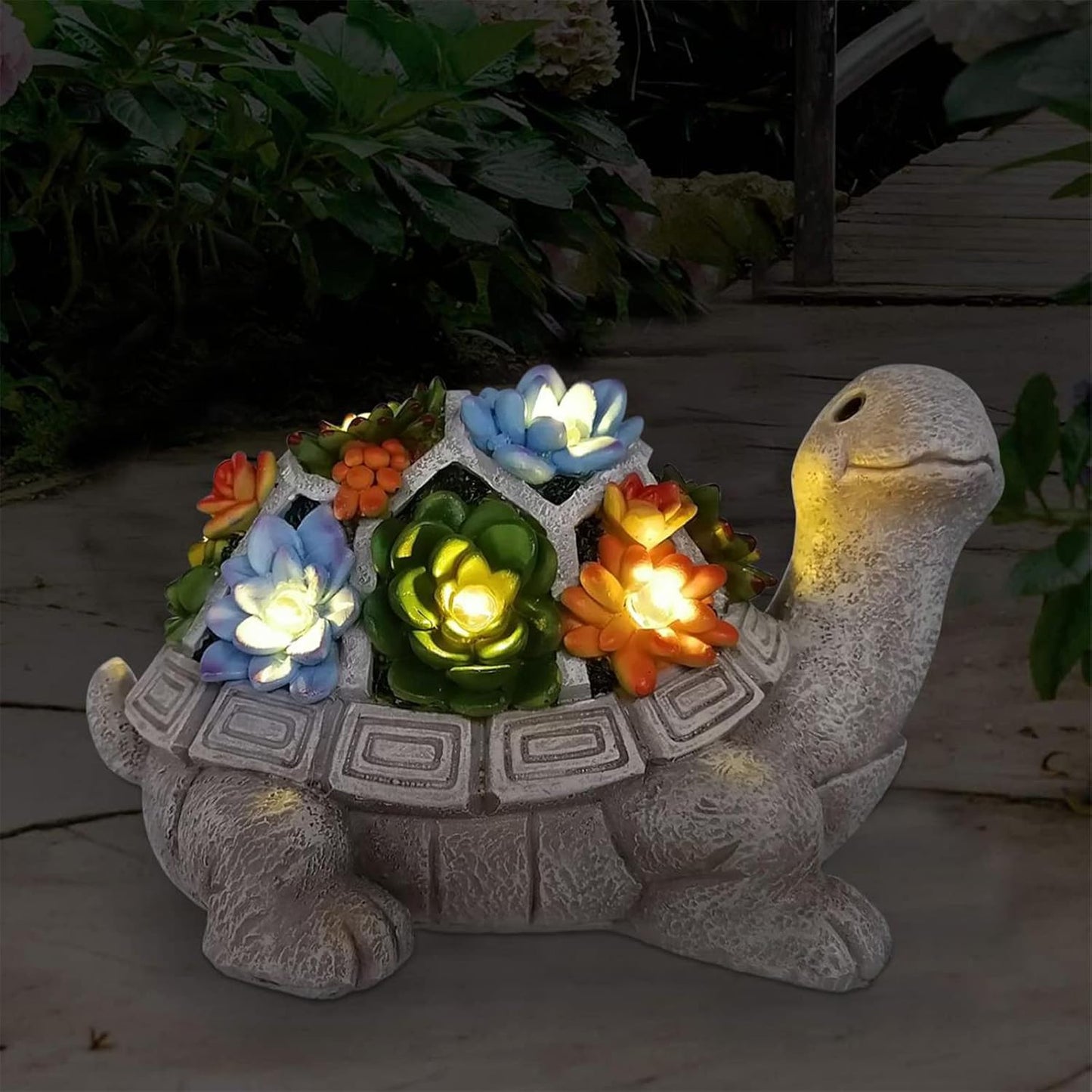 Nacome Solar Frog Riding Turtle for Garden Decor - Outdoor Statues for Patio,Yard,Balcony Ornament,Turtle Gifts for Women/Mom/Grandma,Mom's Best Gift