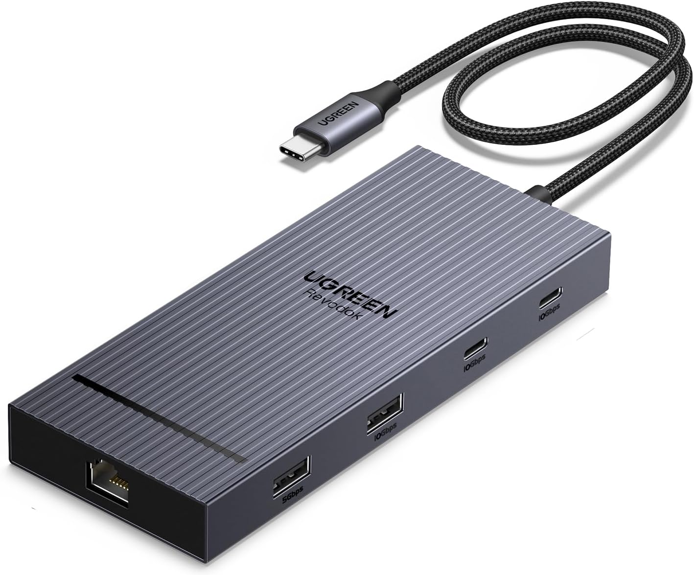 UGREEN Revodok Pro 2102, 10 in 1 Docking Station Dual 4K@60hz Monitor, USB C Hub with Dual HDMI, USB A&C 10G Hub, SD/TF Card Reader, PD 100W Charging, Gigabit Ethernet Port for Laptops