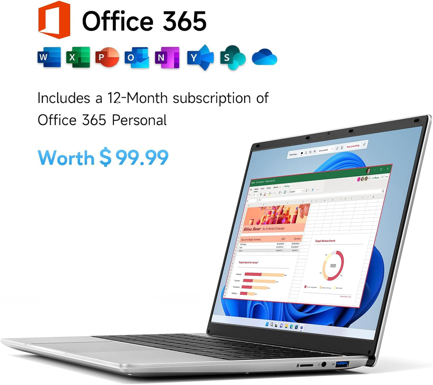 jumper 16 Inch Laptop, 4GB RAM 128GB Storage Expandable 1TB, 5305U Processor, Office 365 1-Year Subscription, 1200p IPS FHD Display, Windows 11 Computer with Stereo Speakers, WiFi-5, HDMI