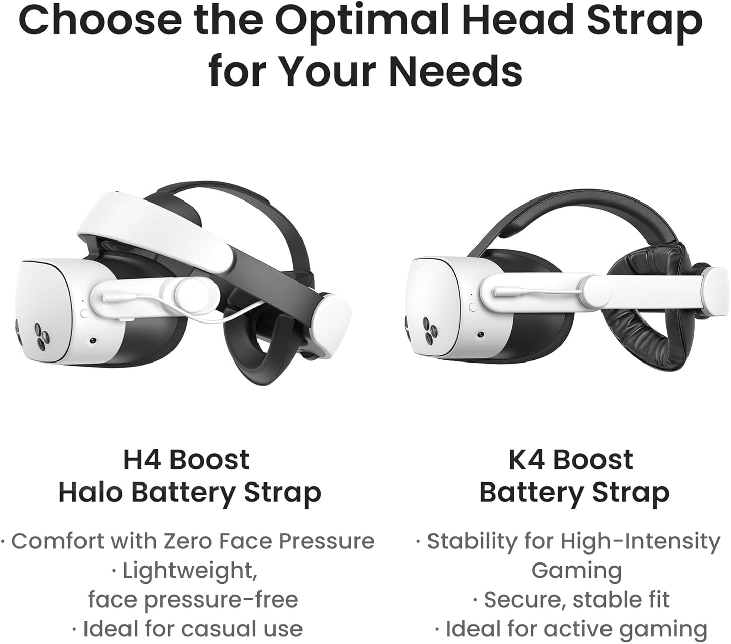KIWI design K4 Boost Battery Head Strap for Meta Oculus Quest 3/3S, Adjustable VR Headband Accessories with Dual Charge, Extend Playtime & Reduce Facial Stress