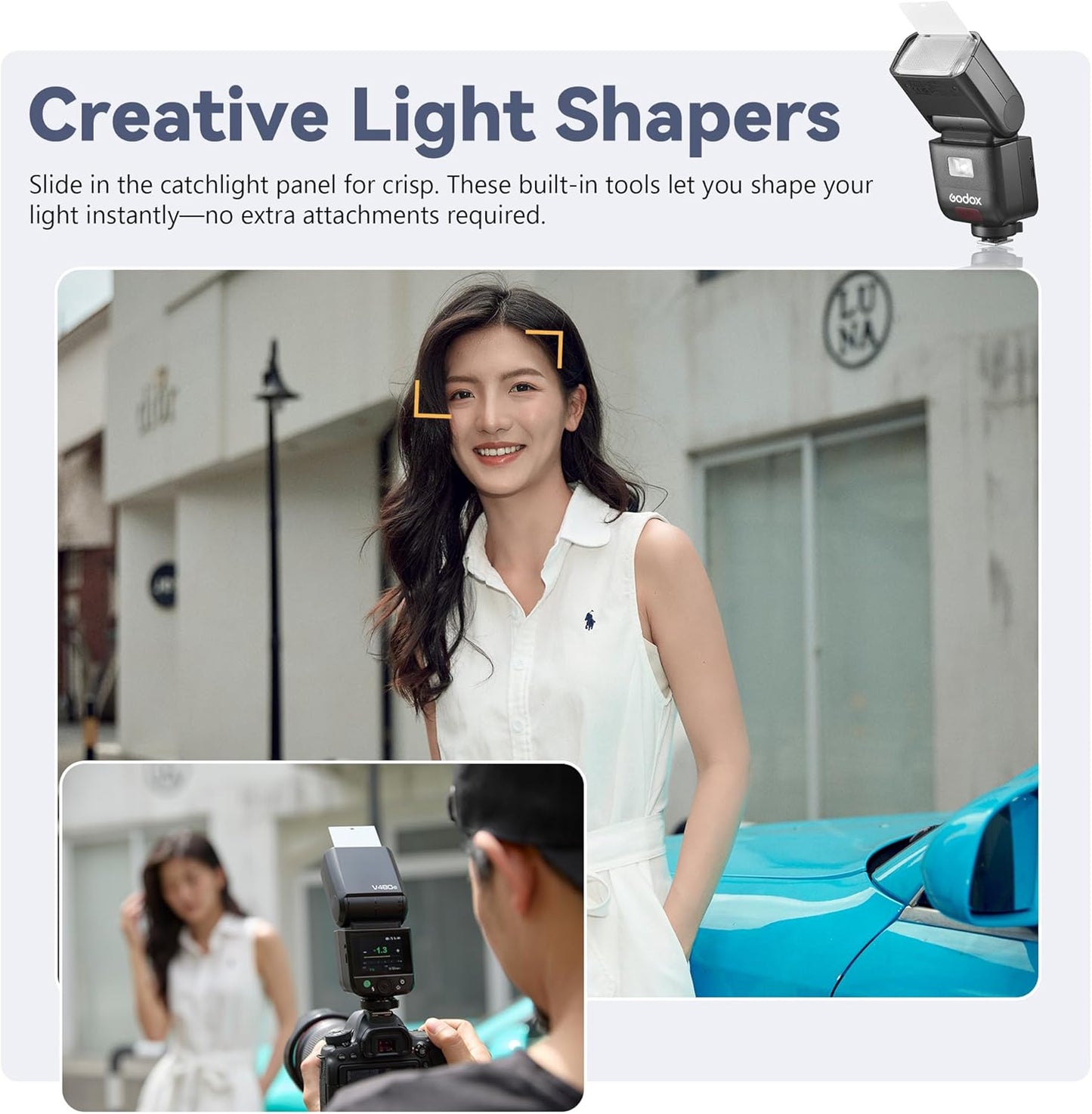 GODOX V480 TTL Camera Flash with GN50,2.4GHz Wireless Speedlight,with Rechargeable Battery (for Canon)