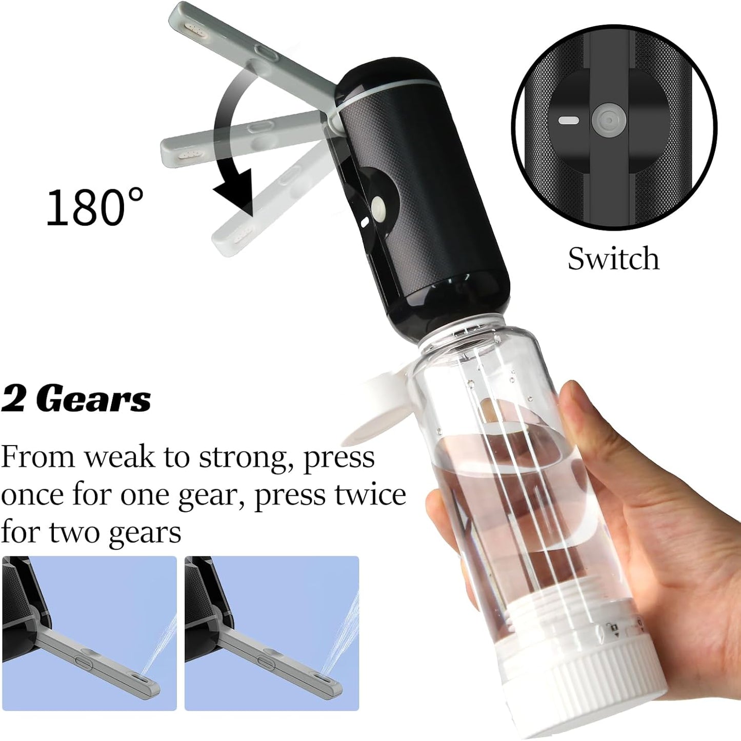 VITCOCO Portable Bidet for Travel, Rechargeable Travel Handheld Sprayer with 2 Bottles, Storage Bag, Pressure Modes, Electric Bidet with Gift Kit for Women/Men, Postpartum Care, Hygiene Cleaning