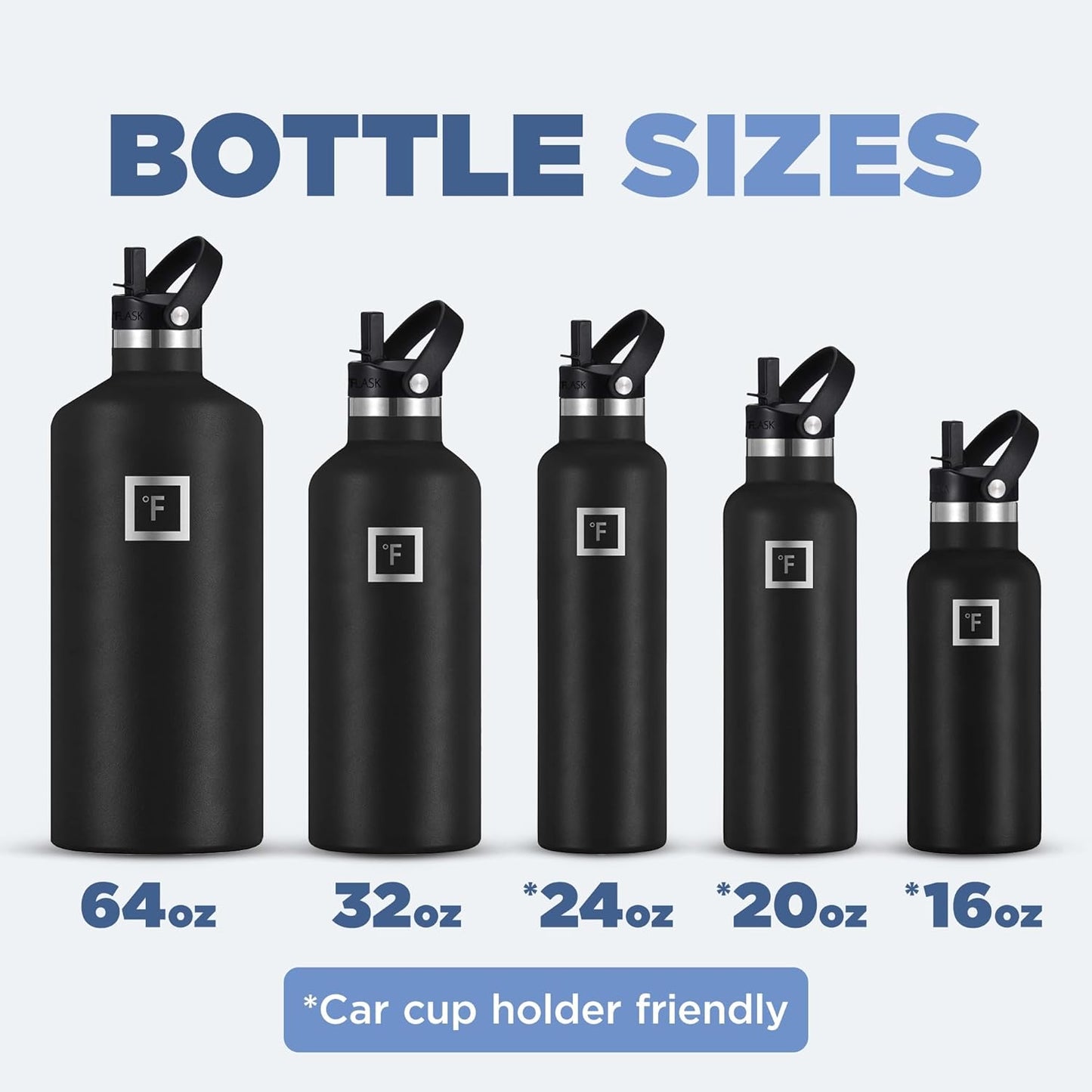 Camping & Hiking Hydration Canteens - 24oz 3 Lids (Narrow Straw/Spout Lid) Leak Proof Vacuum Insulated Stainless Steel - Hot & Cold Double Walled Sports Water Bottle