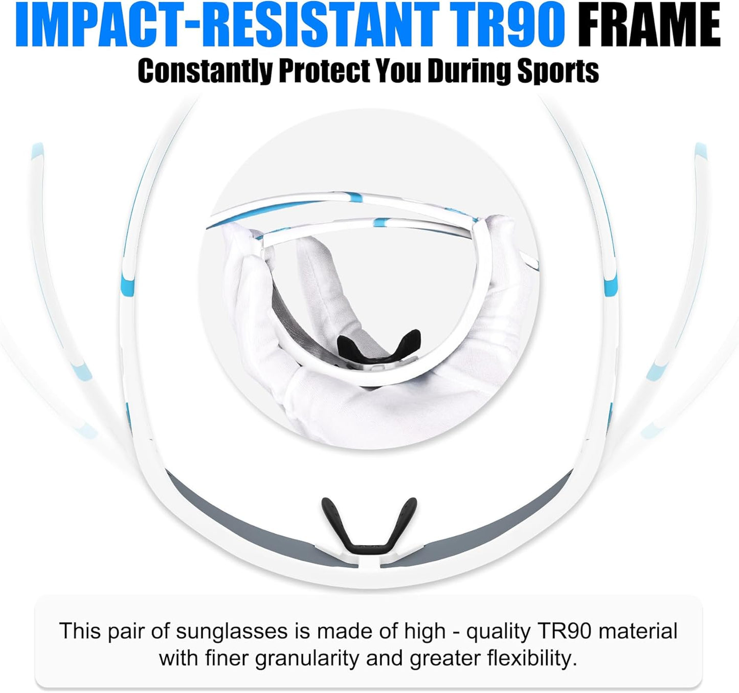 X-TIGER Polarized Cycling Glasses with 5 Interchangeable Lenses,MTB Biking Baseball Running Sports Sunglasses for Men Women