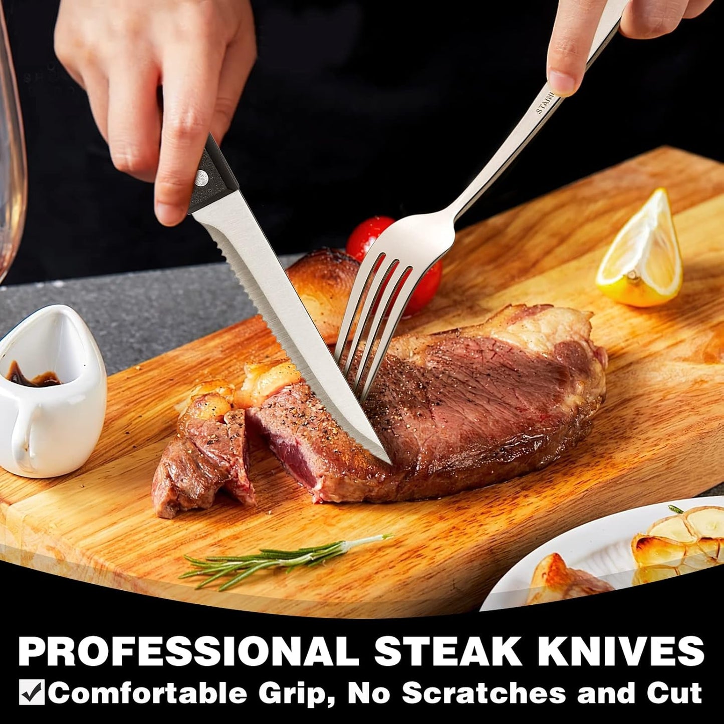 Purilite Select 48-Piece Silverware Set with Steak Knives