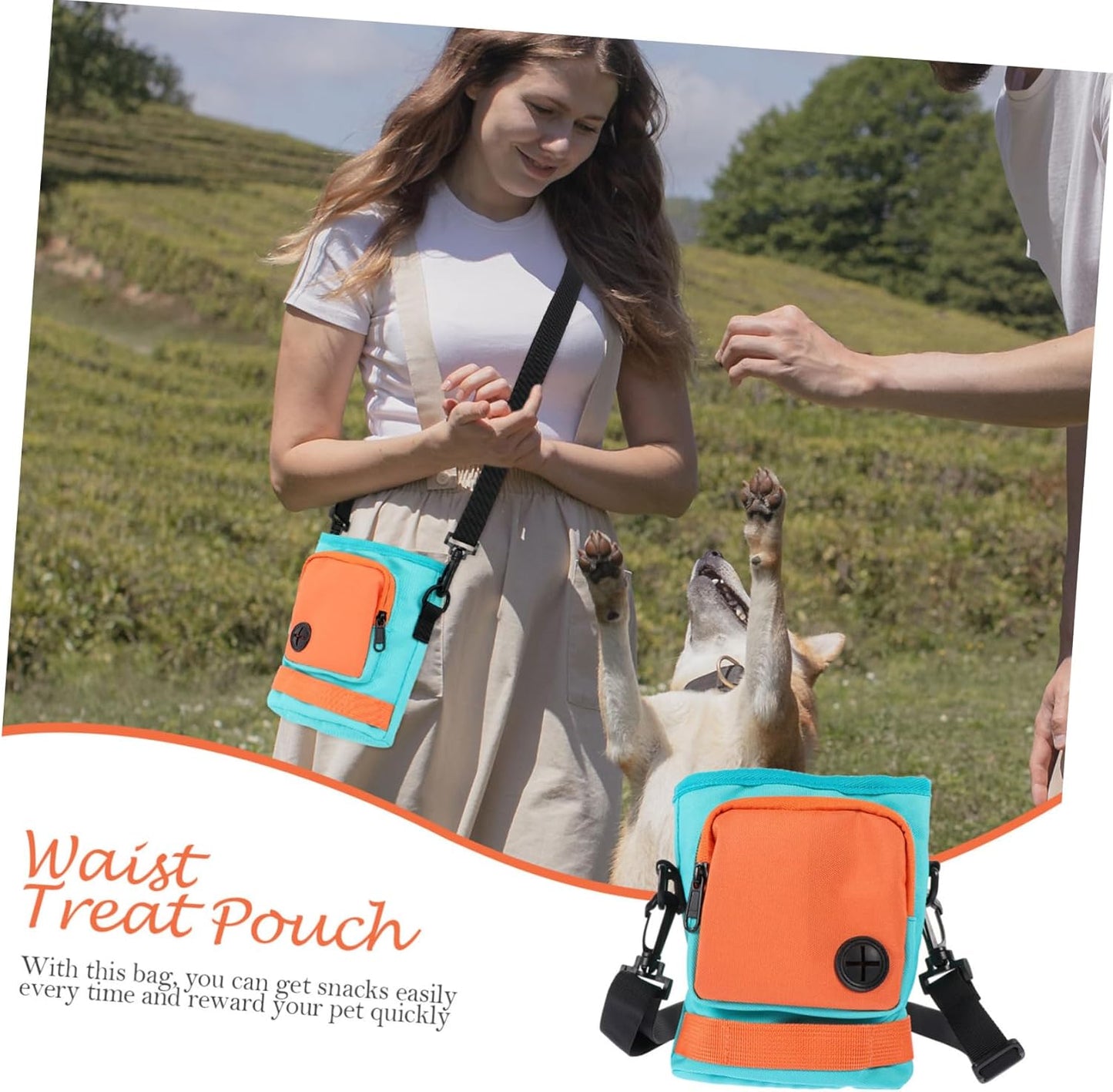 Dog Treat Pouch with Adjustable Waist Strap Lightweight and Durable Pet Training Bag for Treats and