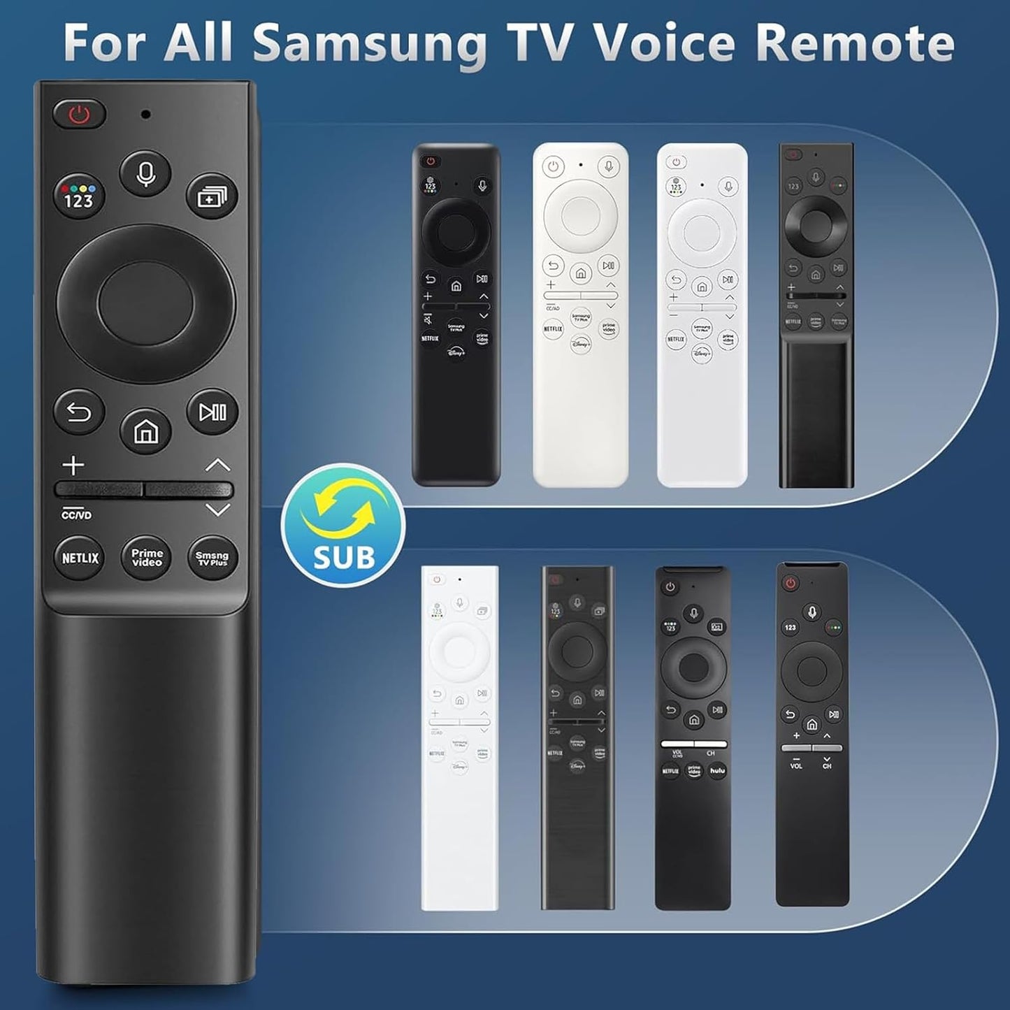 SolarCell Remote BN59-01357A for Samsung Frame TV Remote, Solar Voice Remote Compatible with Samsung HD 4K 8K TV with USB Rechargeable Function