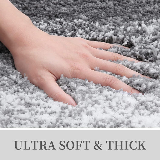 OLANLY Luxury Microfiber Bath Mat, Extra Soft and Absorbent Bathroom Mat, Non-Slip Plush Shaggy Bathroom Rug, Machine Wash Dry, Bath Rugs for Bathroom Floor, Tub and Shower, 16x24, Grey - PuriLite