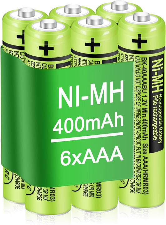 6 Pack BK-40AAABU Ni-MH AAA Rechargeable Battery for Panasonic,1.2v 400mah Rechargeable AAA Batteries Panasonic Cordless Phones, Electronics,Remote Controls