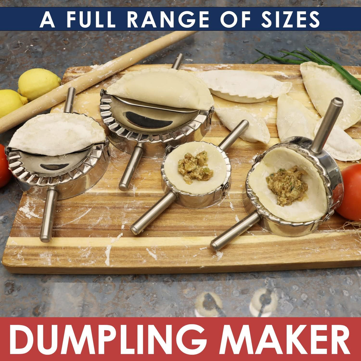 Best Utensils Stainless Steel Empanada Press Ravioli Mold Pierogi Dumpling Maker Wrapper Pastry Dough Cutter Kitchen Accessories (XL: 6 inch)