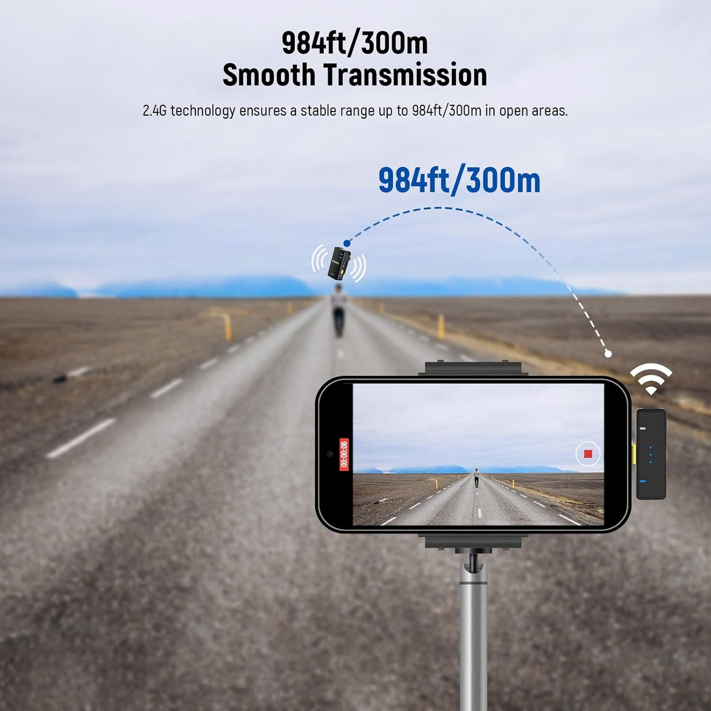 NEEWER CM28 Wireless Lavalier Microphone System with Charging Case, 1 Click Noise Canceling, 4GB Storage for 9Hrs of 48KHz 16 Bit Uncompressed Audio Lapel Mic Compatible with iPhone/Android/PC/Camera