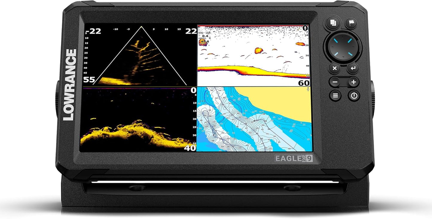 Lowrance Eagle Eye™ 9 Live AMER, 9" IPS Screen, Eagle Eye™ transducer, C-MAP® Inland Charts for The US, with Coverage of Over 17,000+ American Lakes