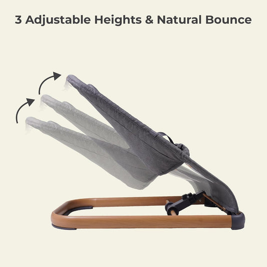 Portable Baby Bouncer Seat for Newborns | 3 Recline Positions, Safety Harness & Washable Cover
