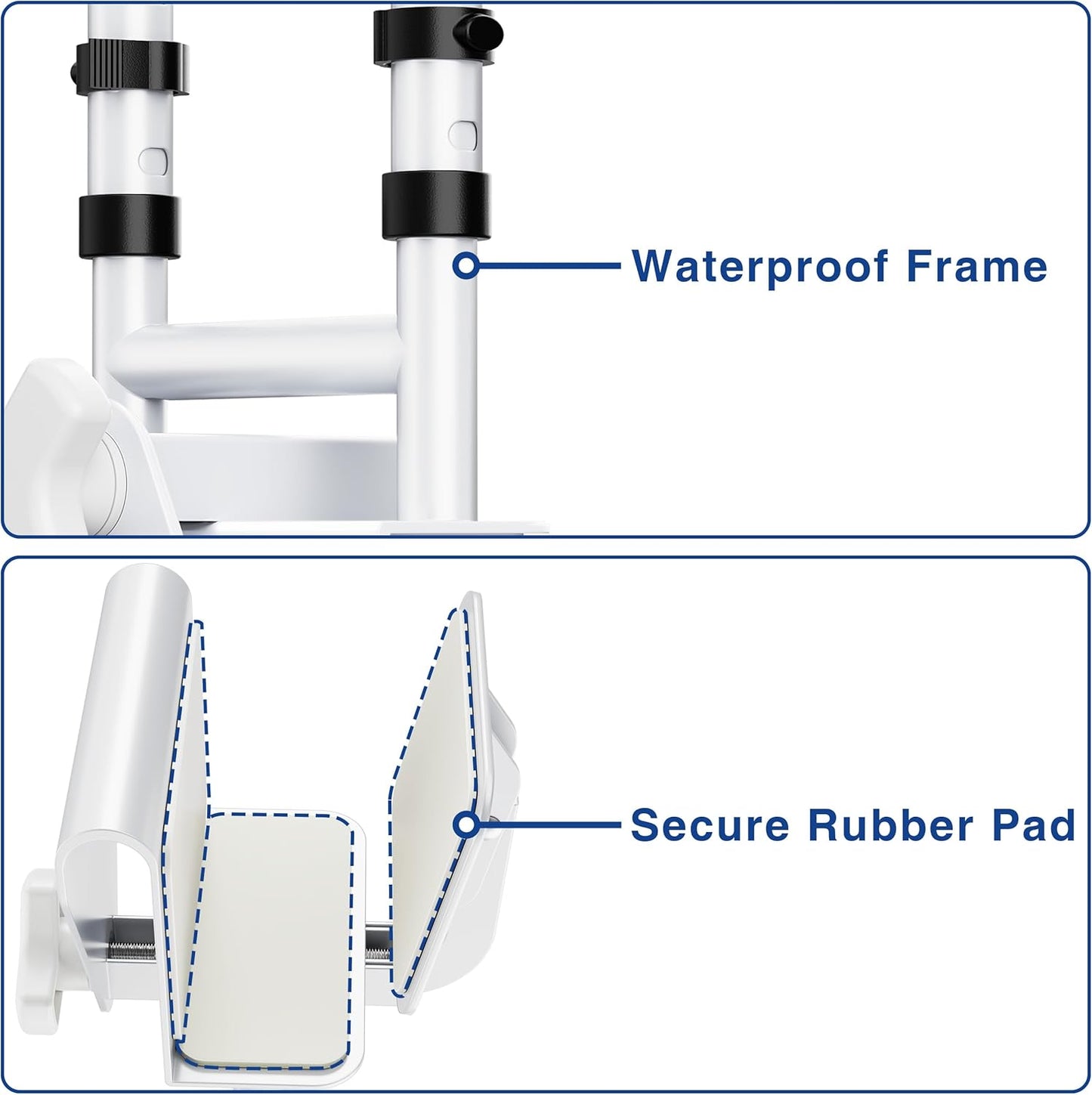 Adjustable Bathtub Safety Rail: Shower Grab Bar Handle for Seniors, Elderly, and Disabled, Fits 3 to 7 Inch Tub Walls, Bathroom Safety Bars with Non-Slip Grip, Supports 300 lbs