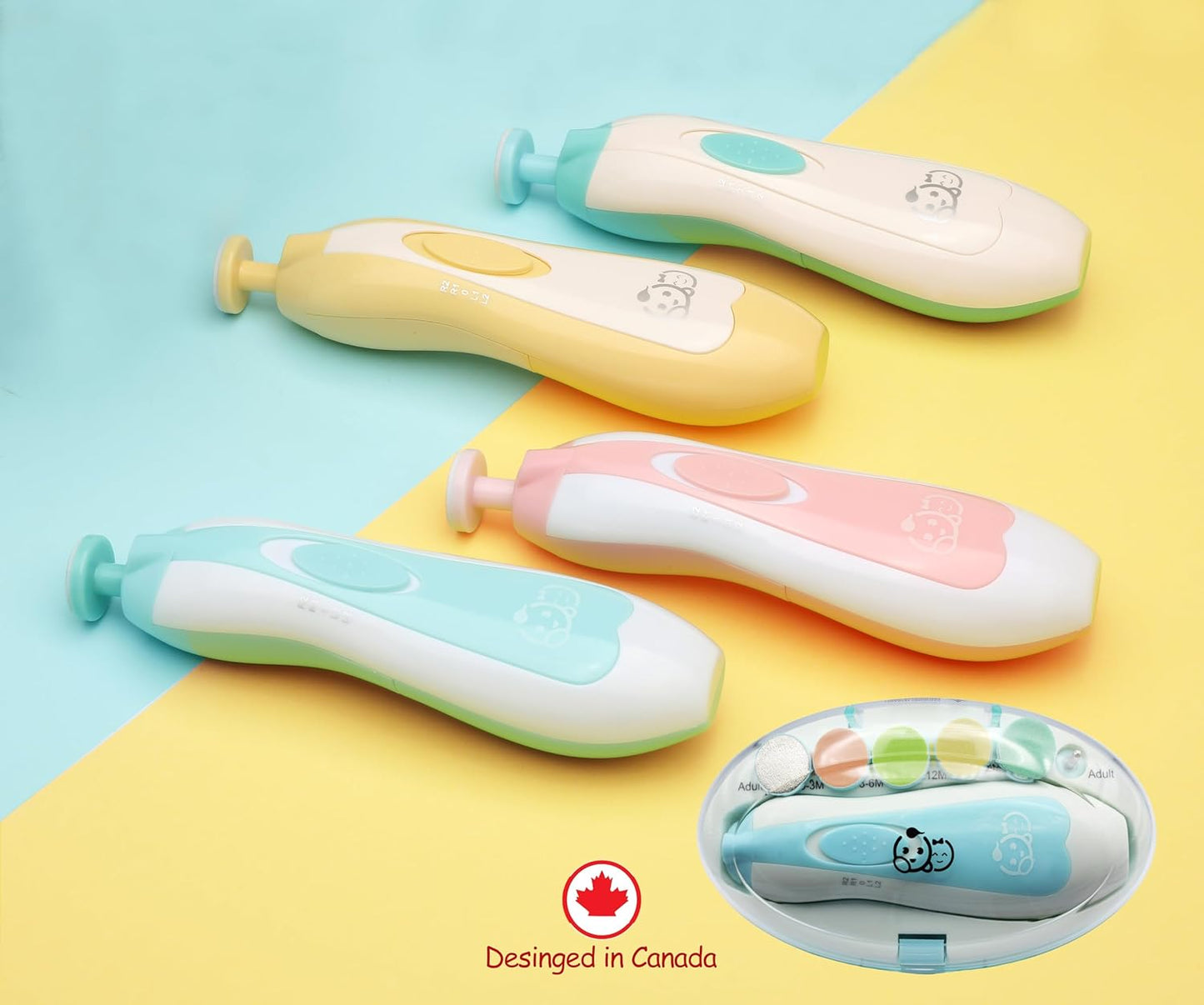 Royal Angels Rechargeable Baby Nail Clippers 20 in 1, Safe Electric Nail Trimmer, Baby Nail Kit, Additional Replacements, Newborn Toddler Toes and Fingernails, Trim and Polish (Rechargeable, Snow)