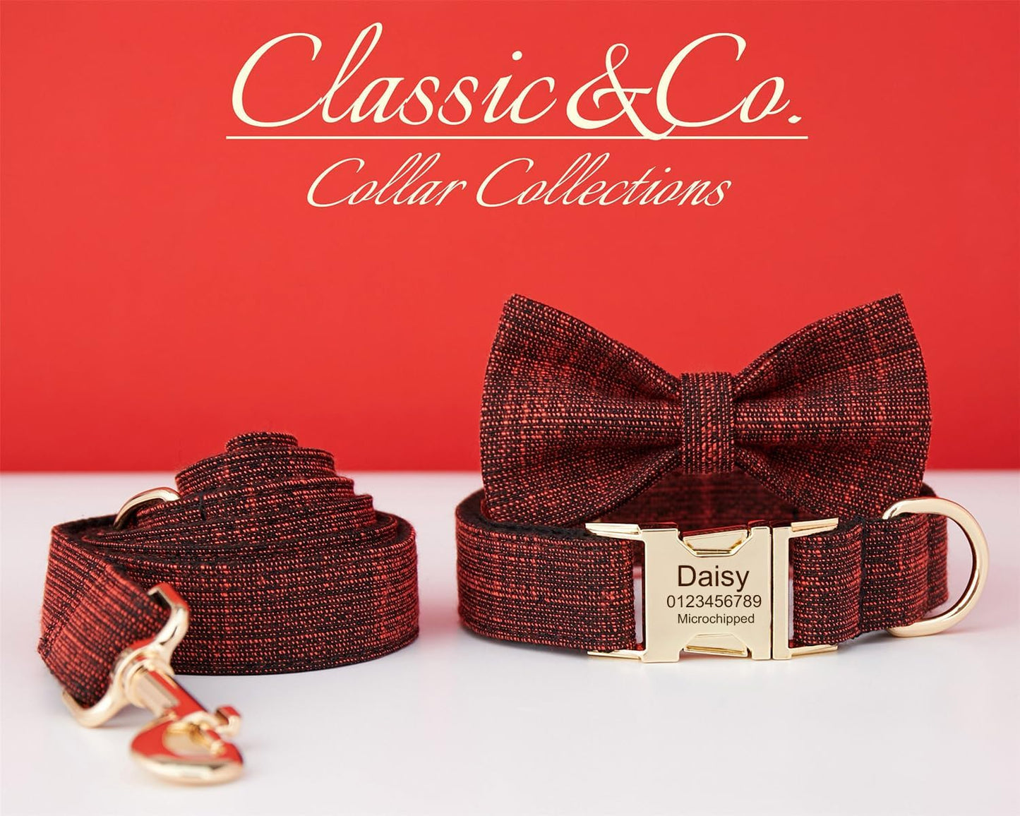 Custom Engraved Dog Collar with Name and Phone Number, Personalized for Small, Medium, and Large Dogs (Plaid)