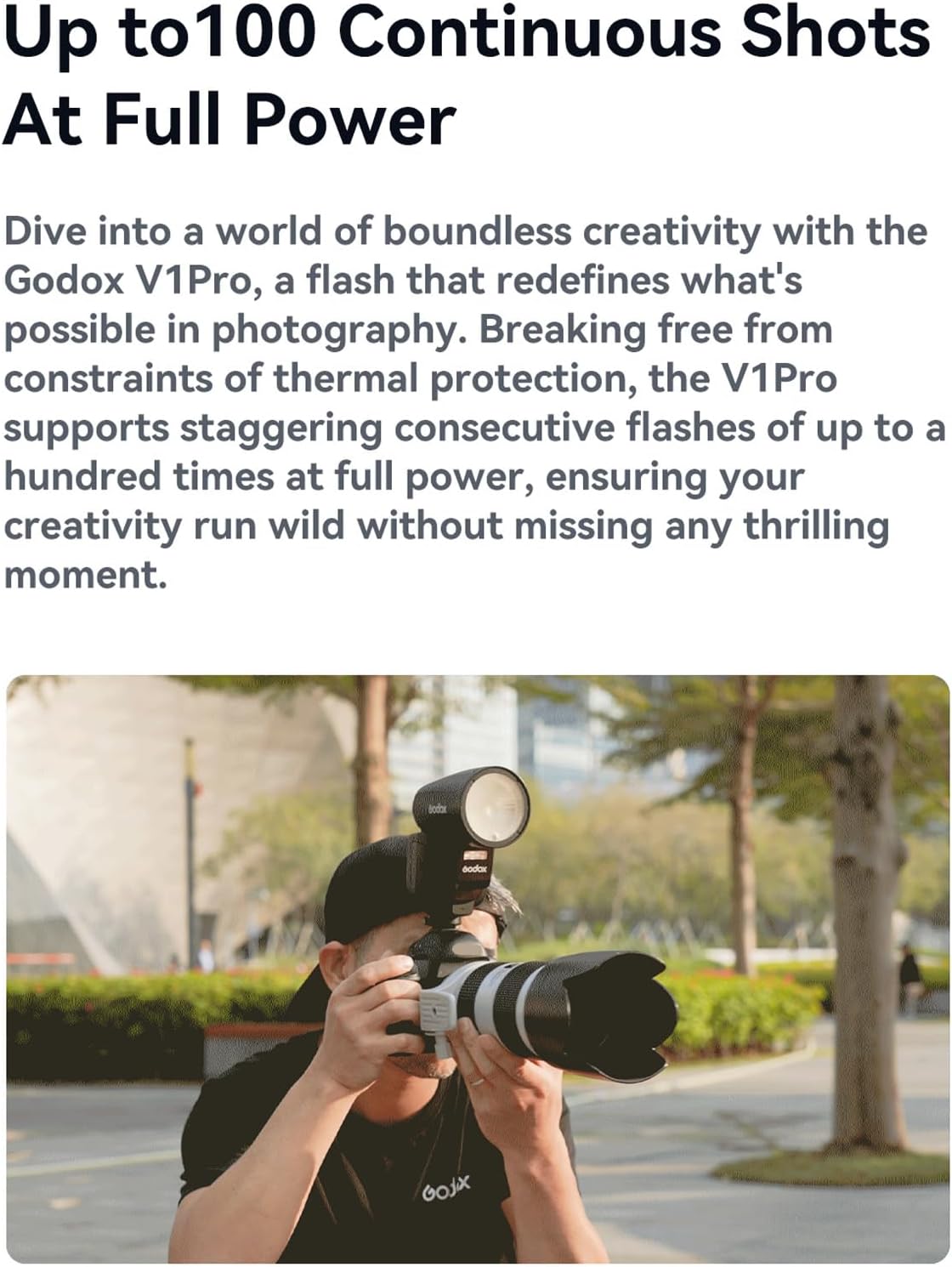 Godox V1S Professional Camera Flash Speedlite TTL Speedlight Round Head Wireless 2.4G Fresnel Zoom Compatible with Sony a7RII a7R a58 a99 ILCE6000L a7RIII a7R3 a9 a77II a77 a350 Camera for Photography