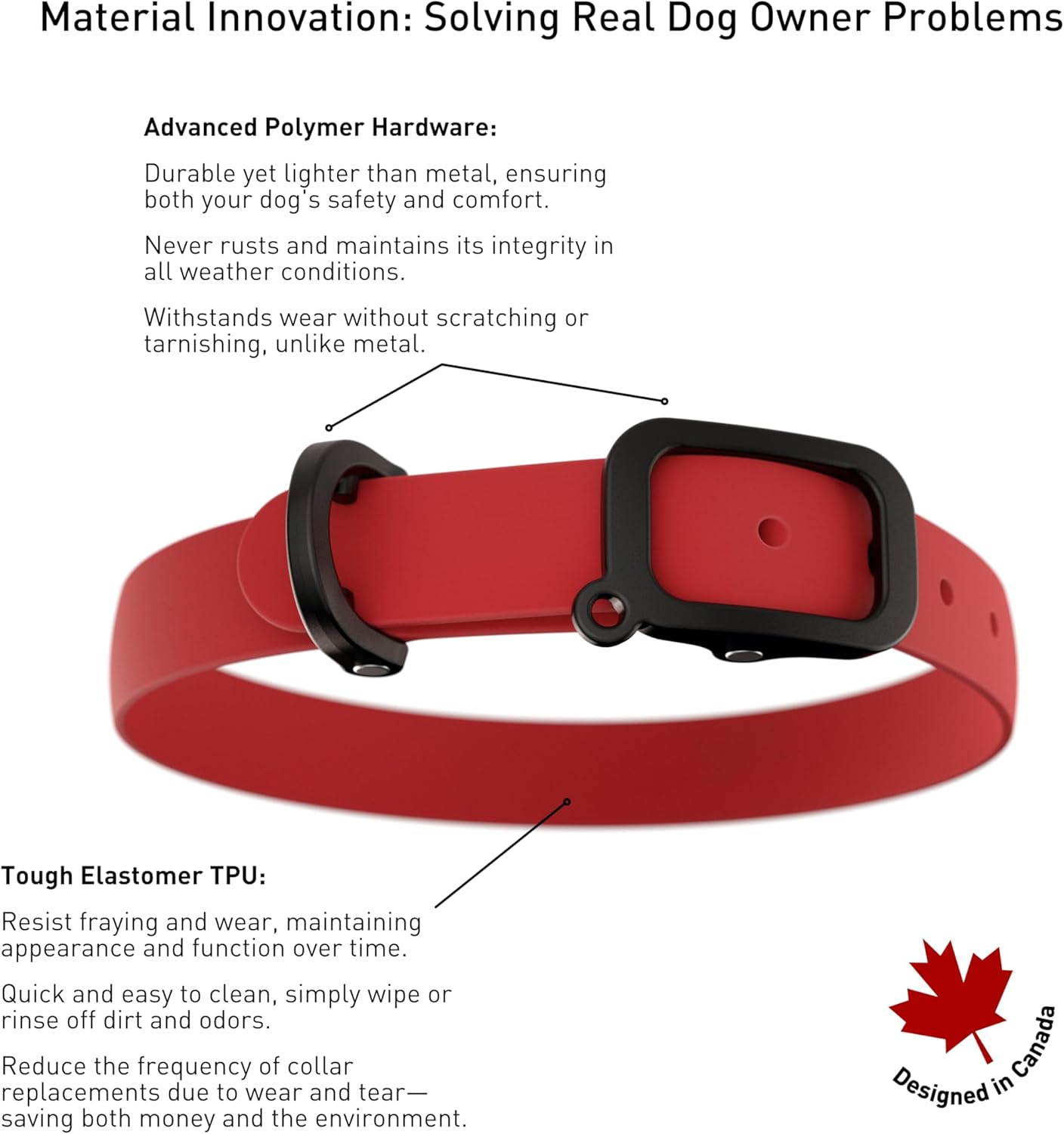 Waterproof Dog Collar - Durable, Comfortable and Adjustable Silicone Dog Collar with Wear Resistant Buckle and ID Tag Ring for Small Dogs by Nuvuq (Black, Small)