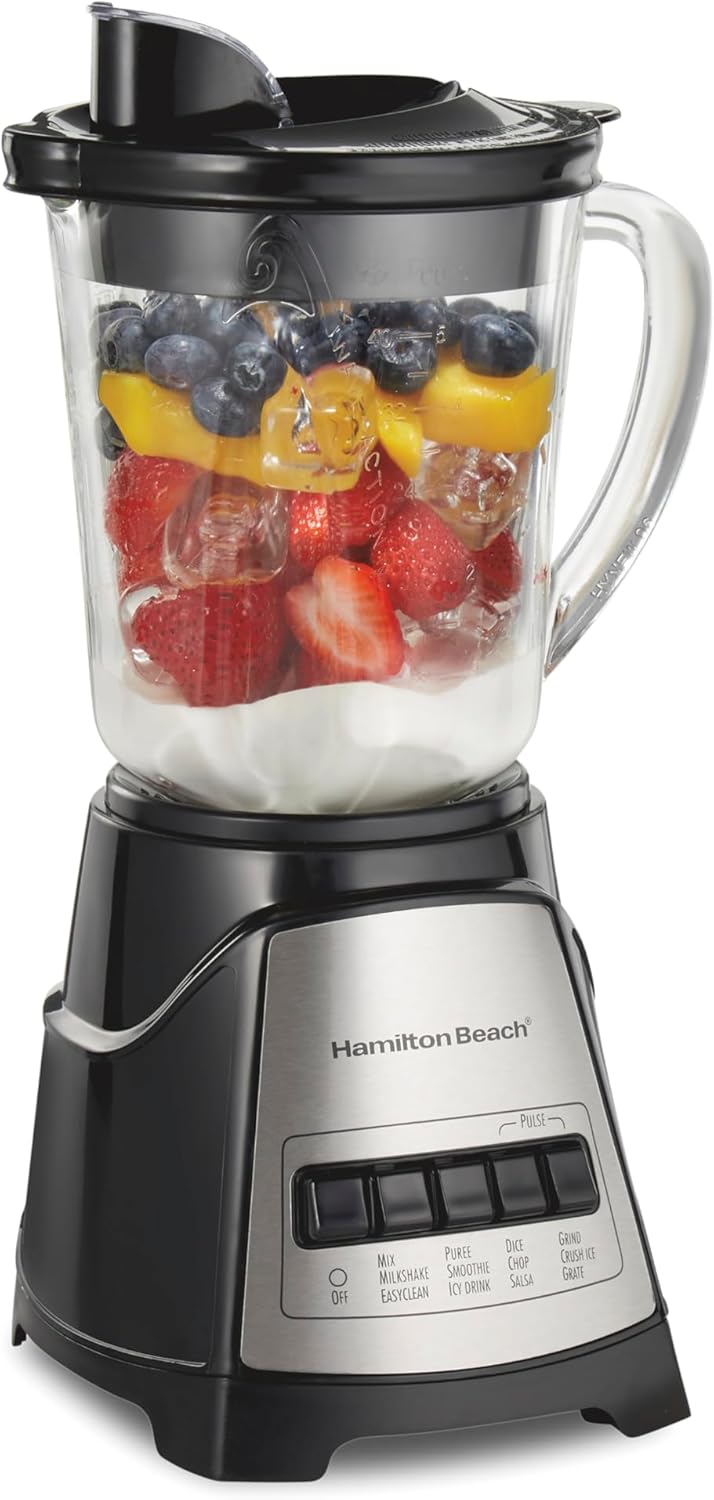 Hamilton Beach Power Elit Blender with 40 oz. Glass Jar, Black, 58148A