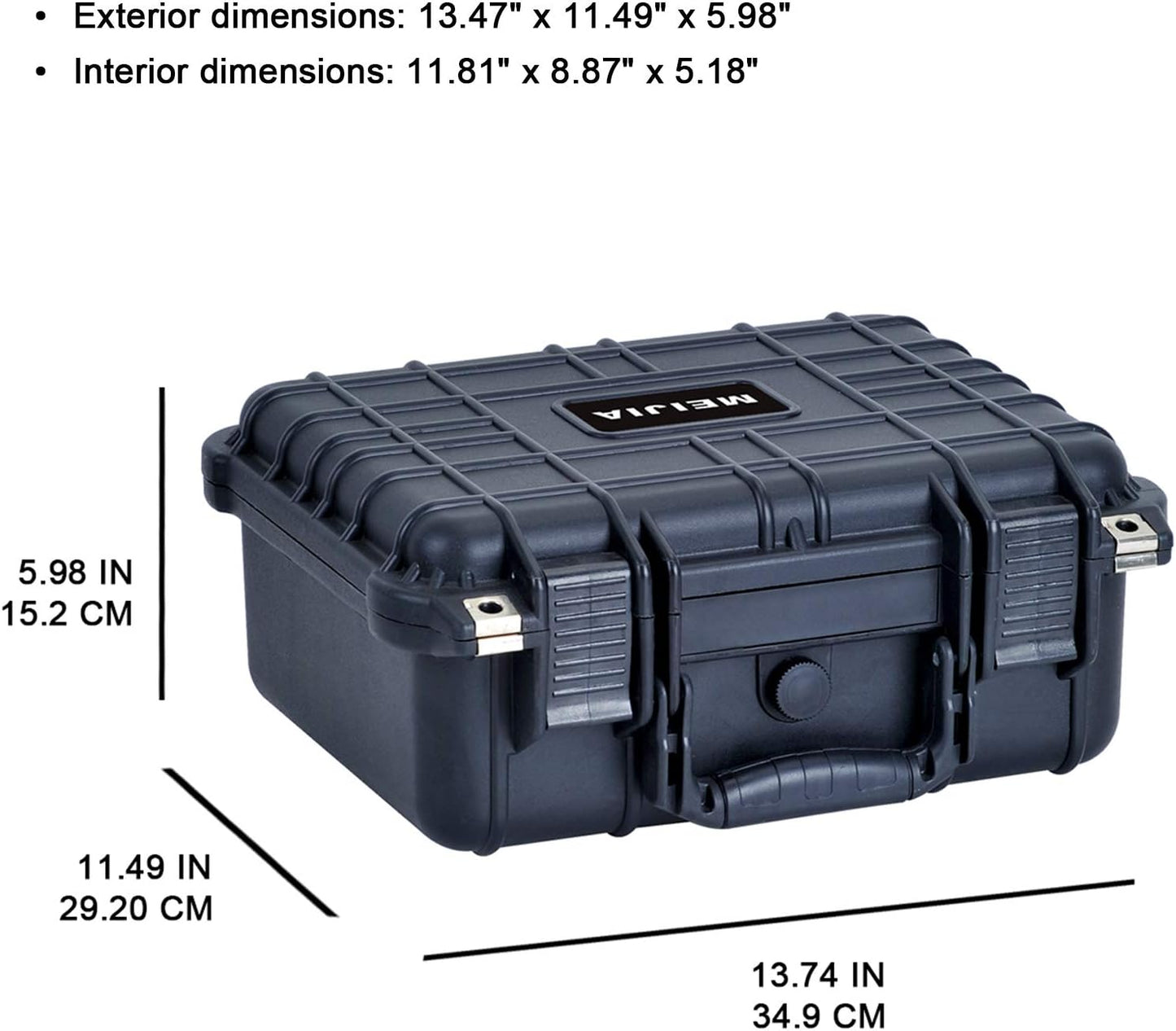 MEIJIA Portable All Weather Waterproof Protective Case,Hard Case,Camera Case with Customized Fit Foam,Fit Use of Drones,Camera,Equipments,Pistols,13.35 x11.63x5.98inches (Yellow)