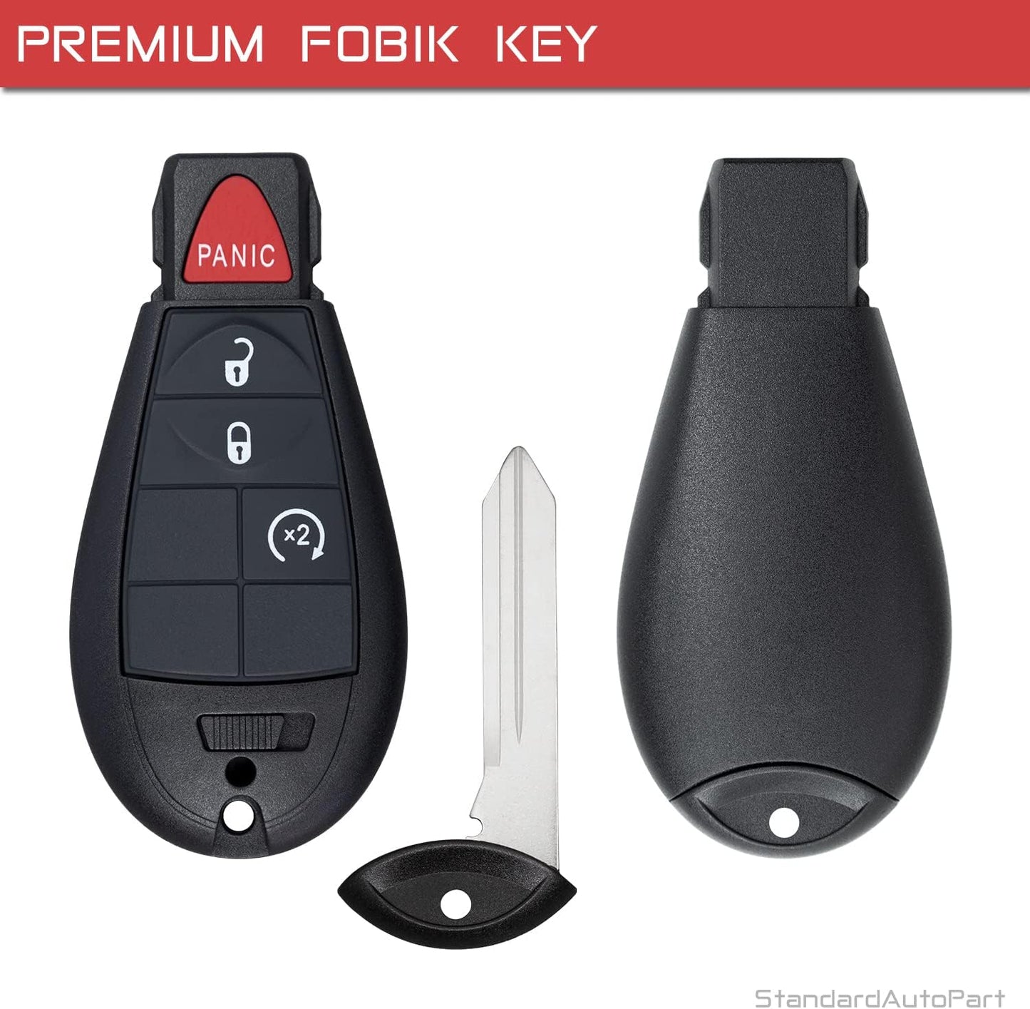 StandardAutoPart Premium Replacement Car Keyless Entry Remote for Grand Caravan Journey Durango Ram Town and Country 300 M3N5WY783X IYZ-C01C (2 Button)