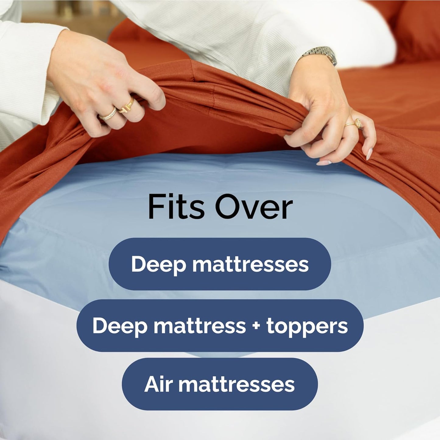 Extra Deep Queen Sheet Set - 6 Piece Breathable & Cooling Sheets - Hotel Luxury Bed Sheets Set - Easy & Secure Fit - Soft, Wrinkle Free & Comfy Sheets Set - White Sheet Set w/Extra Deep Pockets