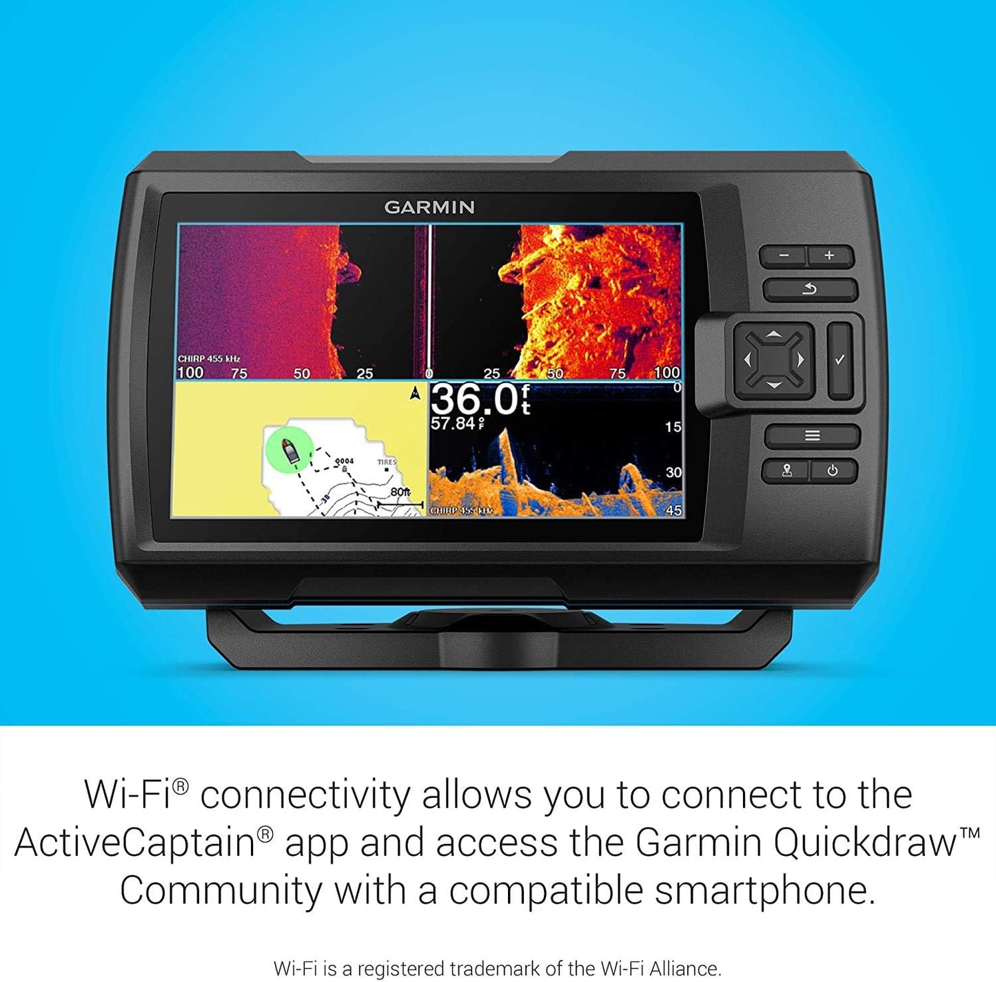 Garmin Striker Vivid 4cv Bundle with Transducer and Protective Cover, 4-inch Color Fishfinder, Vivid Scanning Sonar Color Palettes 010-02550-00