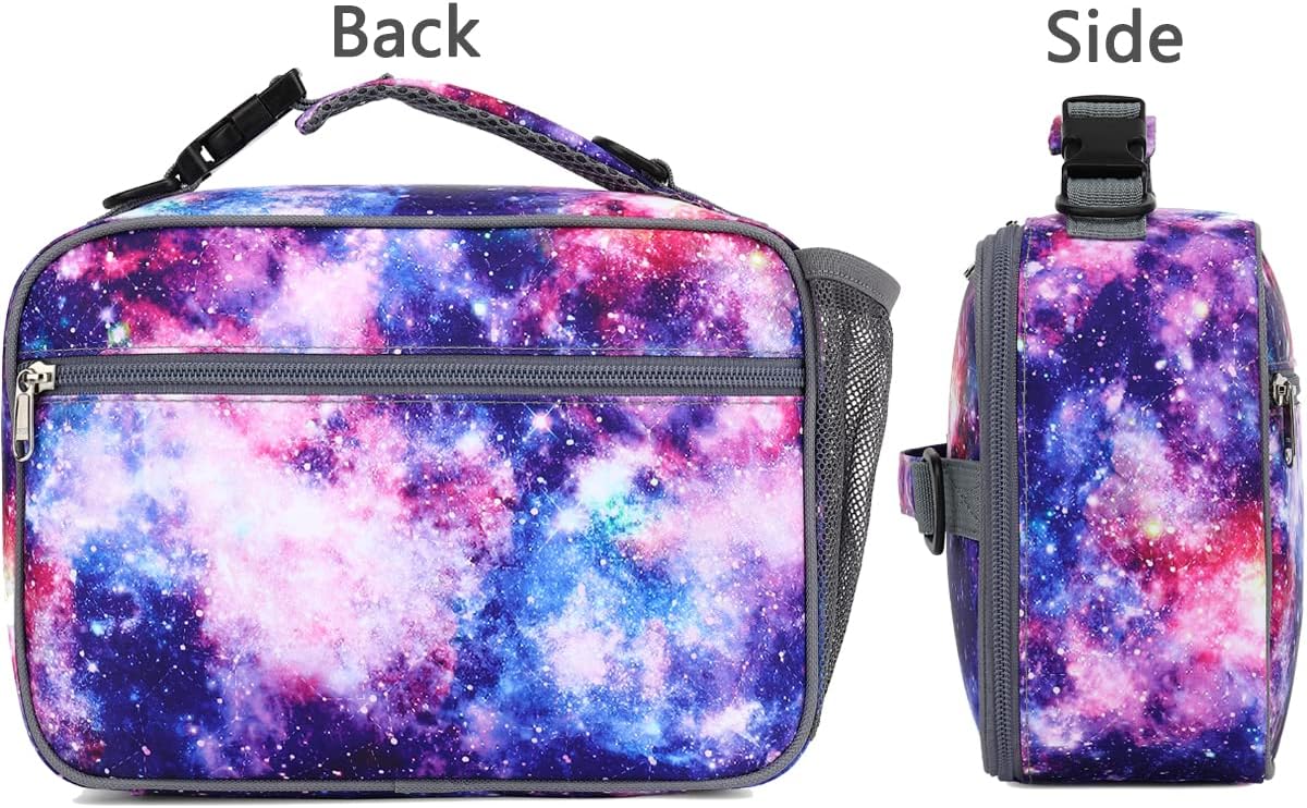 FlowFly Kids Lunch Box Insulated Soft Bag Mini Cooler Back to School Thermal Meal Tote Kit for Girls, Boys, Black