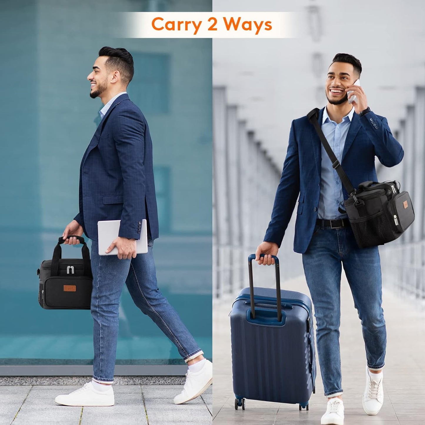 Lifewit Lunch Bag for Men, Insulated Lunch Box Leakproof Soft Cooler Cooling Tote for Adult Women, Waterproof Reusable Lunch Bags for Work Office Outdoor Picnic Camping, Black, 12-Can (9L)