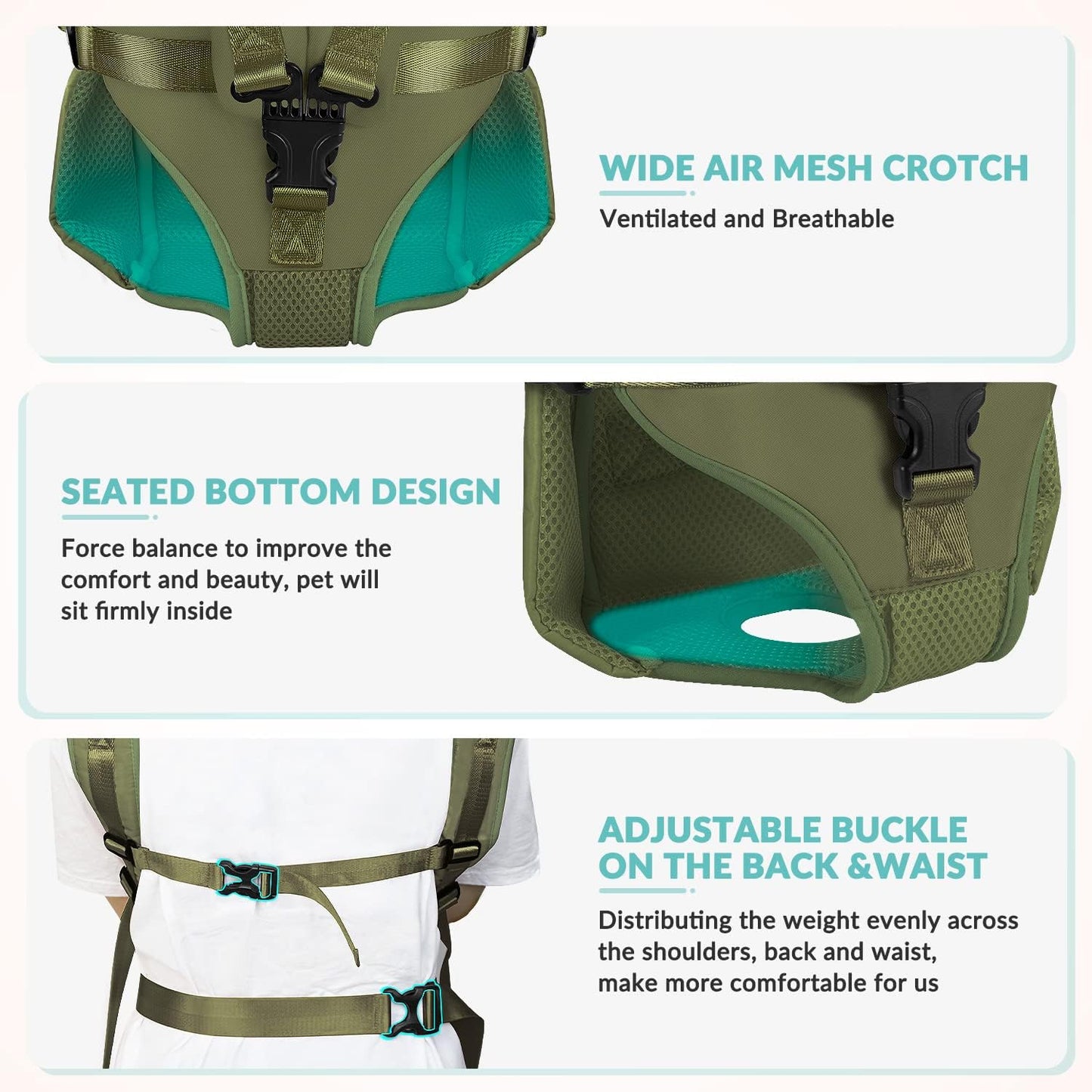 SlowTon Dog Carrier Backpack for Small Medium Dogs, Legs Out & Easy-Fit Dog Cat Puppy Front Carriers Bag for Pet Up to 35lbs, Adjustable Breathable Pet Backpack for Traveling Camping Hiking