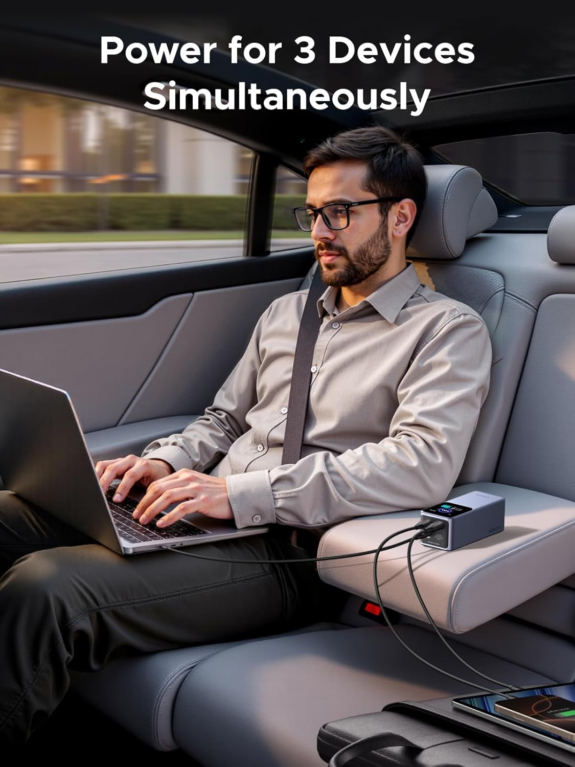 UGREEN 20000mAh Power Bank 130W 3-Port Fast Charger Portable with TFT Smart Display, Compatible with iPhone 16 Series, Galaxy S25 Ultra, MacBook, Dell Laptops, AirPods, iPhone 15-12 & More