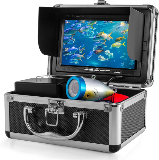 CampFENSE Fish Finder - Underwater Fishing Camera, 7 inch Color Screen - Portable Depth Fish Finder for Boats - 1200TVL Waterproof Deeper Accessories - Boat Ice Fishing Kayak Lake Sea