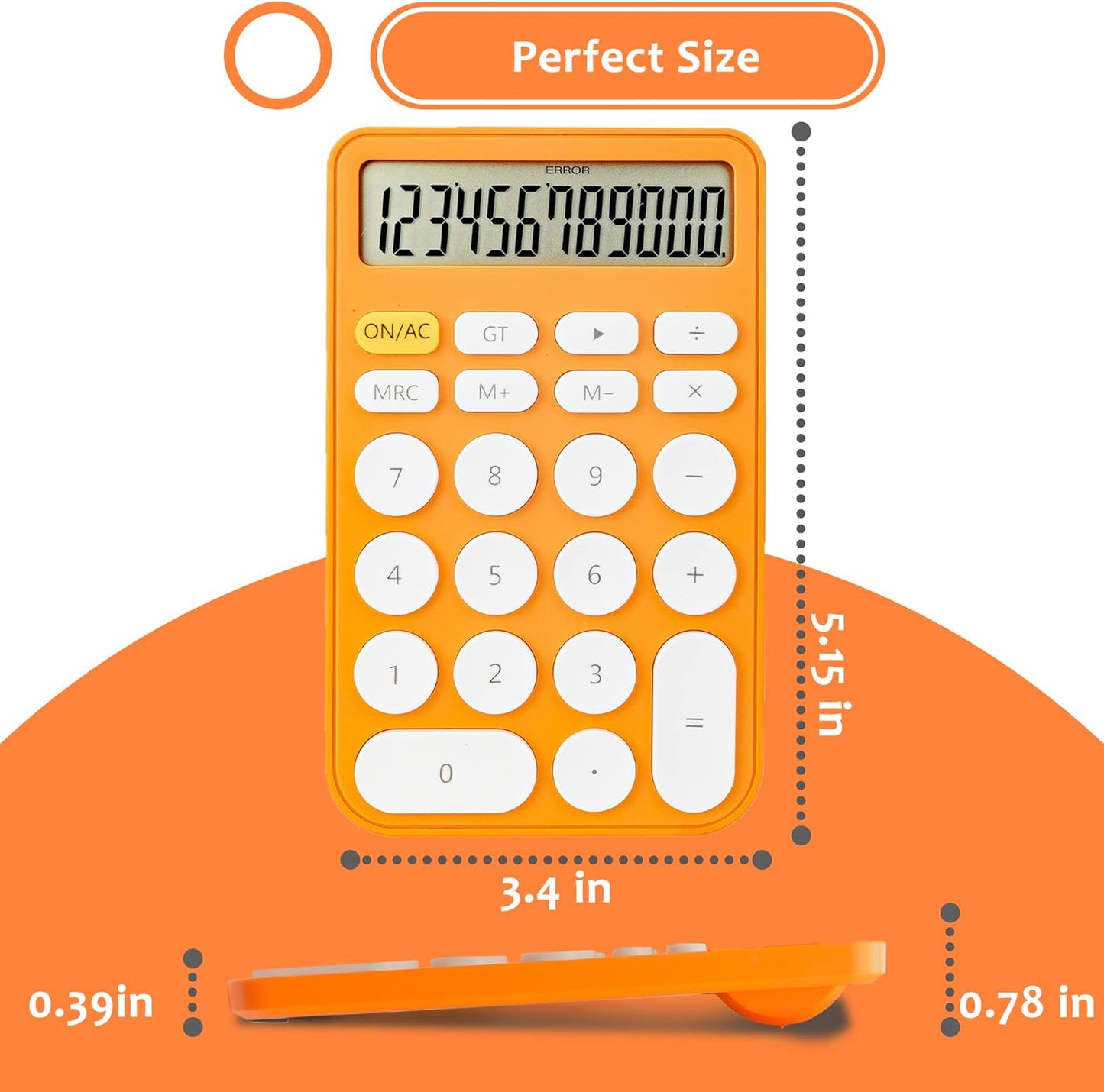 VEWINGL Mechanical Switch Calculator, 12 Digit Large LCD Display and Buttons, Great for Everyday Life and Basic Office Work, with Battery