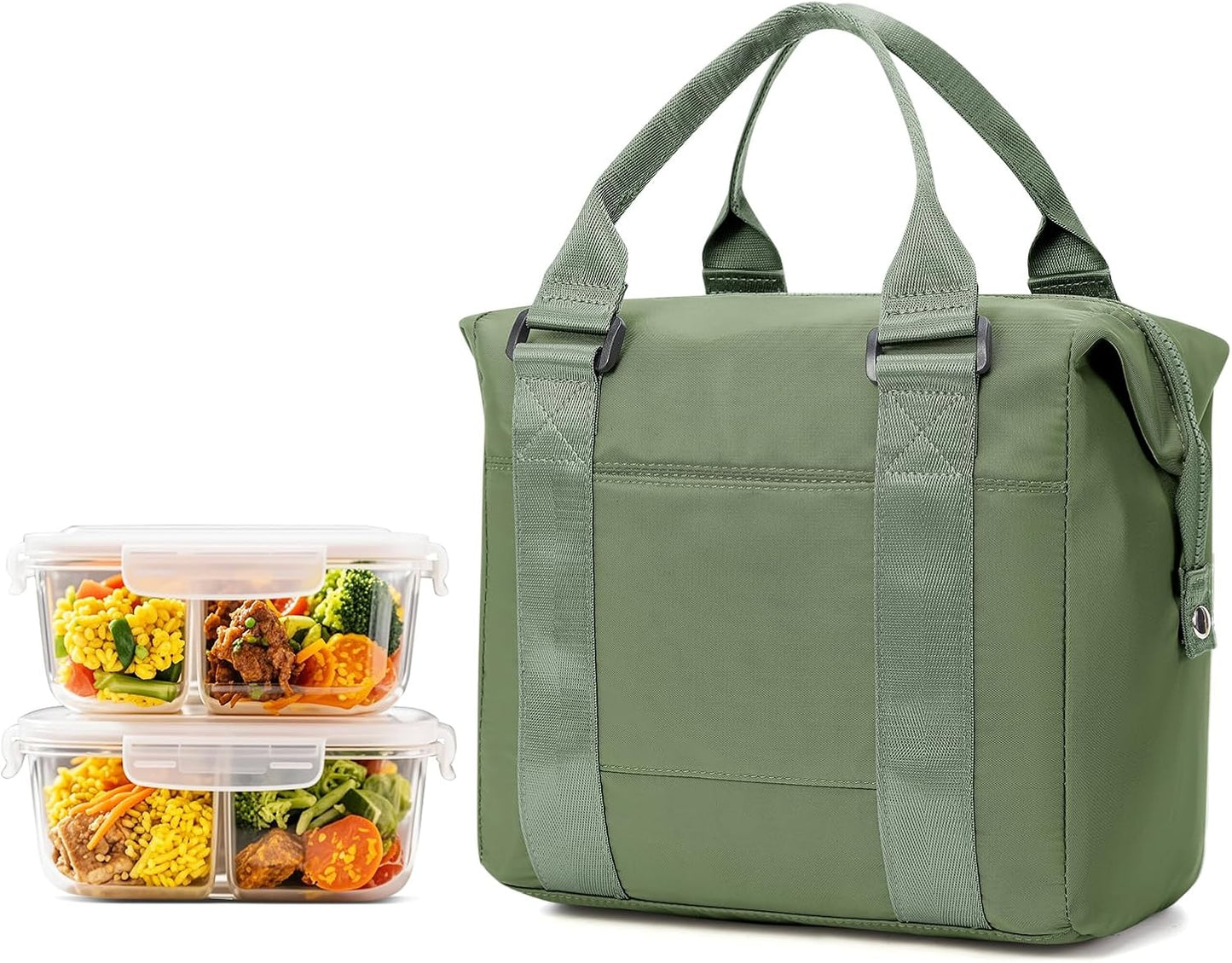 Lunch Bag Insulated Lunch Box Leakproof Lunch Tote Bags for Women Men,Portable Thermal Cooler Bag Lunch Containers with Shoulder Strap for Work, Family, Picnic, School, Outdoor,BBQ C2-Pinkpurple