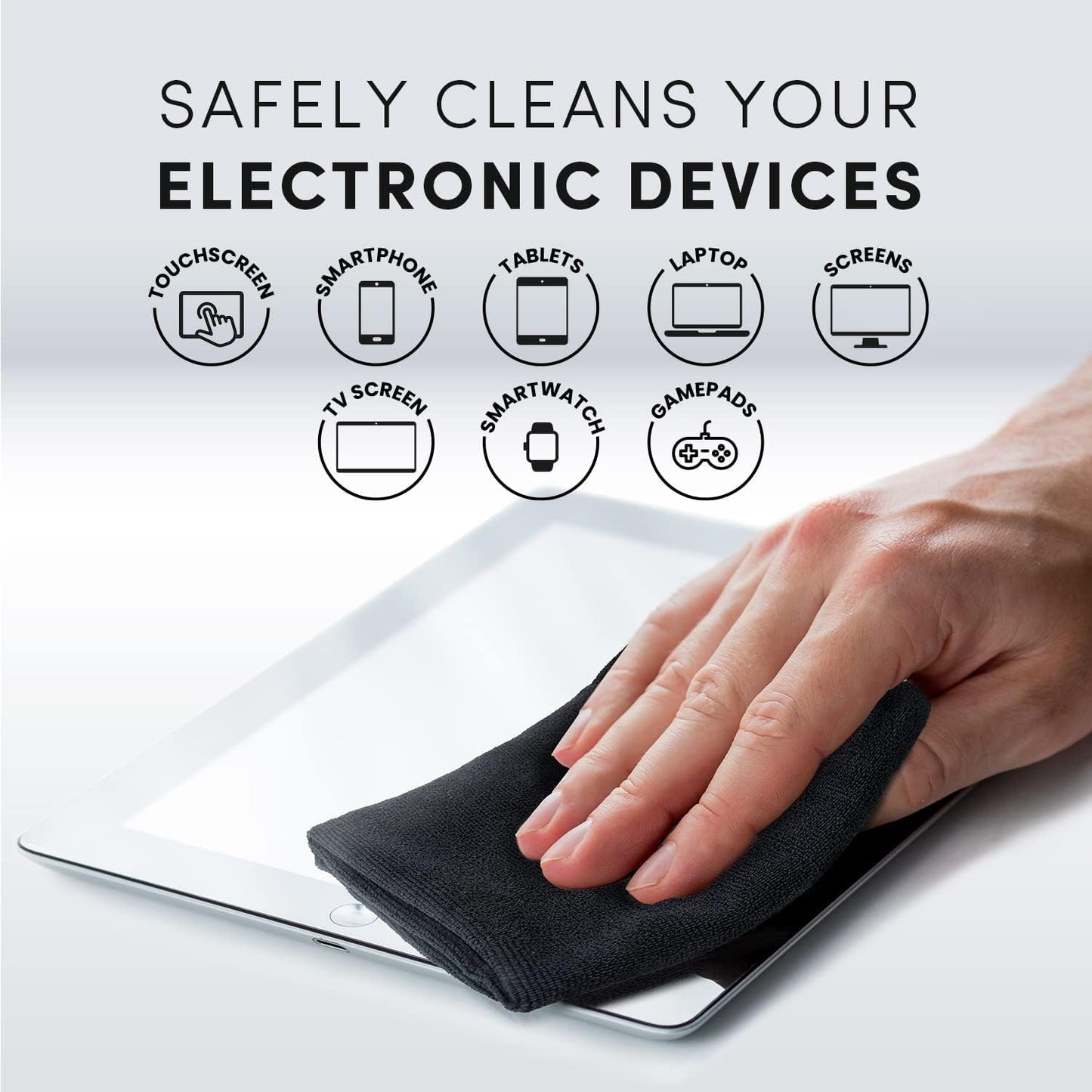 EVEO® Screen Cleaner Spray Kit (Streak-Free) TV Screen Cleaner for Smart TV, LCD, LED, OLED | Computer Spray and Wipe Microfiber Cloth for Monitor, Laptop, iPad, Car & More - 1 Pack