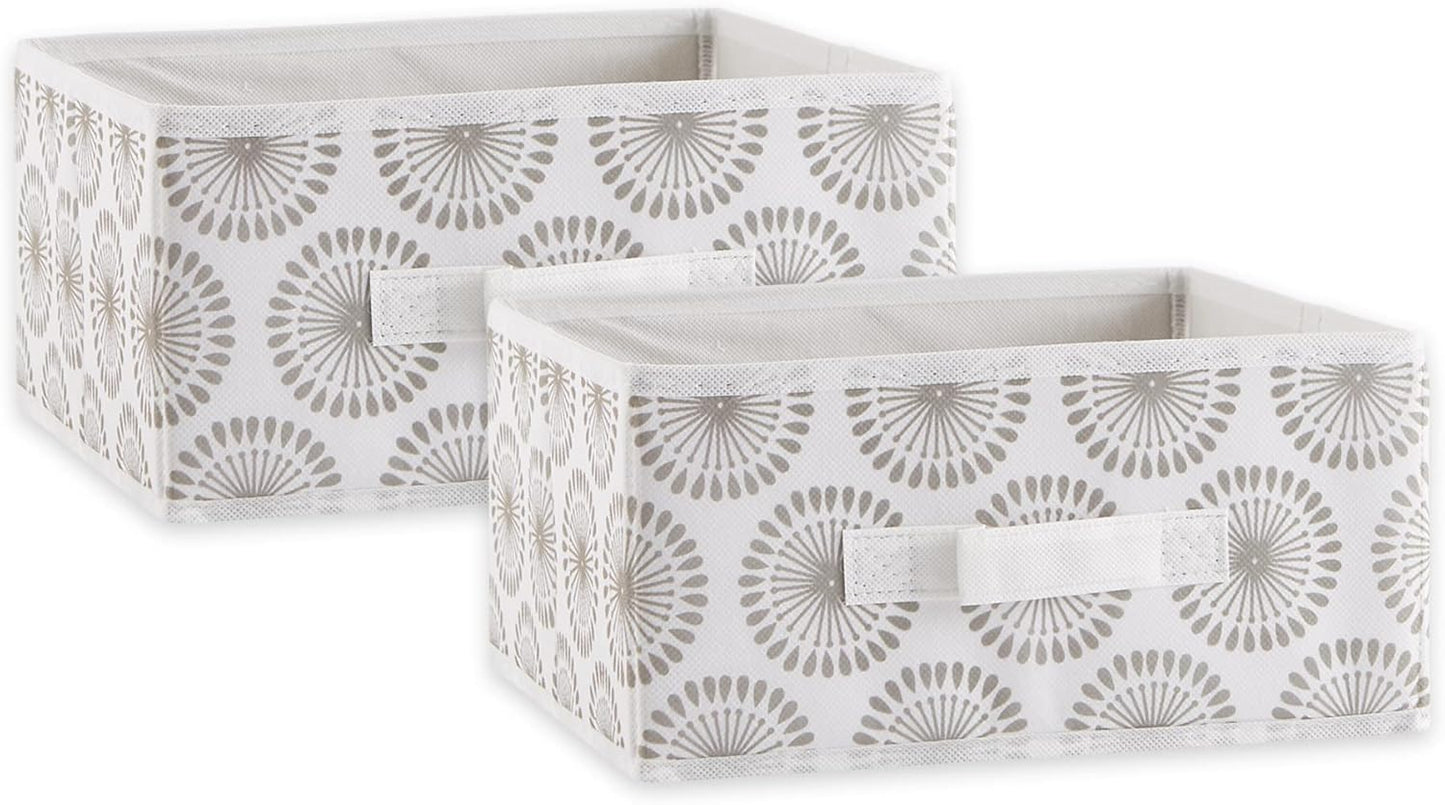 DII Foldable Fabric Storage Containers for Nurseries, Offices, Closets, Home Decor, Cube Organizers & Everyday Storage Needs, (Large - 11 x 11 x 11) Scroll Nautical Blue - Set of 2