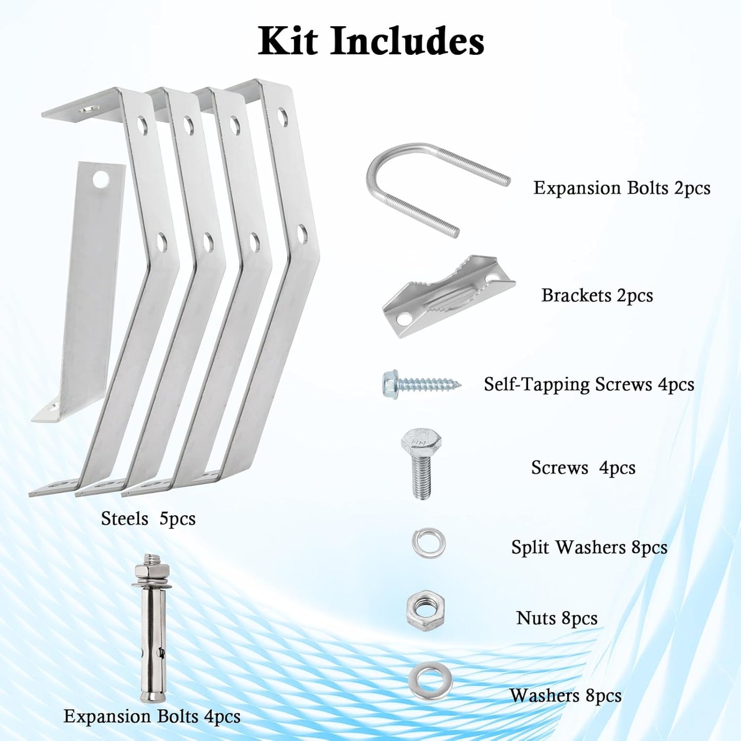 XRDS-RF 16 Inch Heavy-Duty Wall Mount Stand Off Mast for TV Antenna - Windproof Mounting Bracket (2-Leg + 2-Leg)