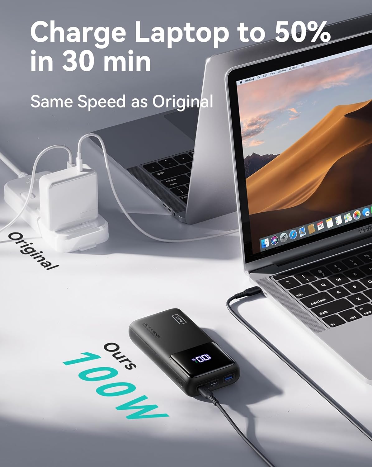 INIU Power Bank, 25000mAh 100W High Capacity Laptop & Phone Portable Charger, Fast Charging Flight Cruise Ship Family Essentials Traveling Powerbank for College Student Traveler Teen Boys Girls, White