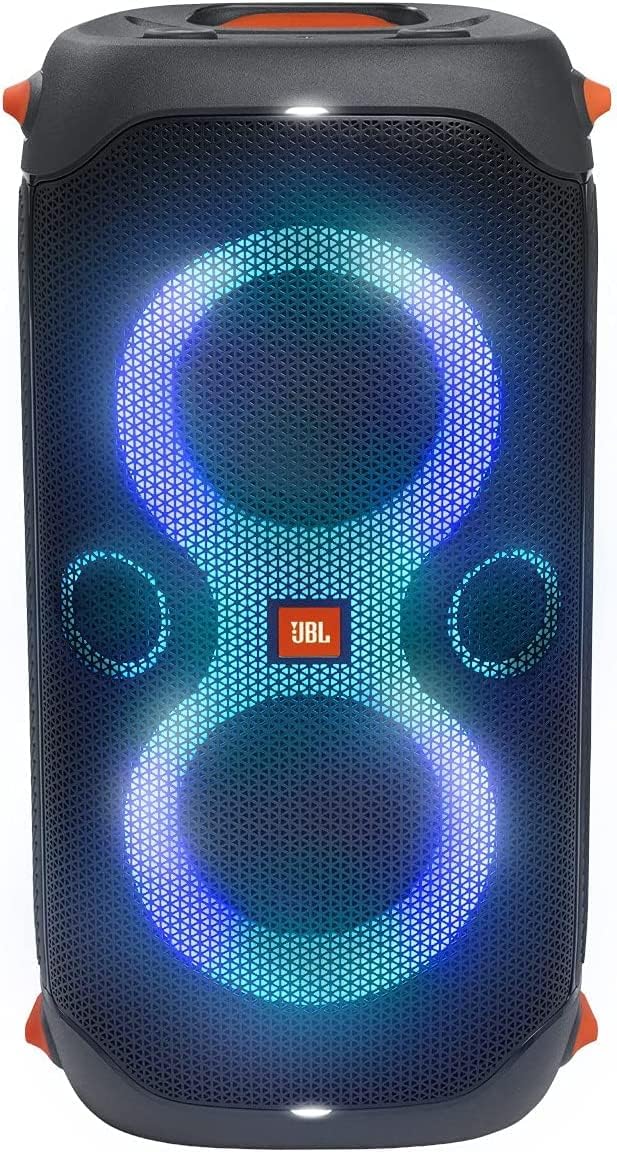JBL PartyBox 110 Portable Party Speaker with 160W Powerful Sound, Built-in Lights, Up to 12 Hours of Playtime and IPX4 Splashproof Design - Black
