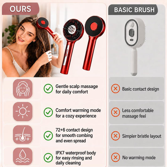 Scalp Massager, Electric Head Massage Brush, Portable Handheld Massage Comb, IPX7 Waterproof Scalp Brush for Home Travel Daily Relaxation, Suitable for All Hair Types
