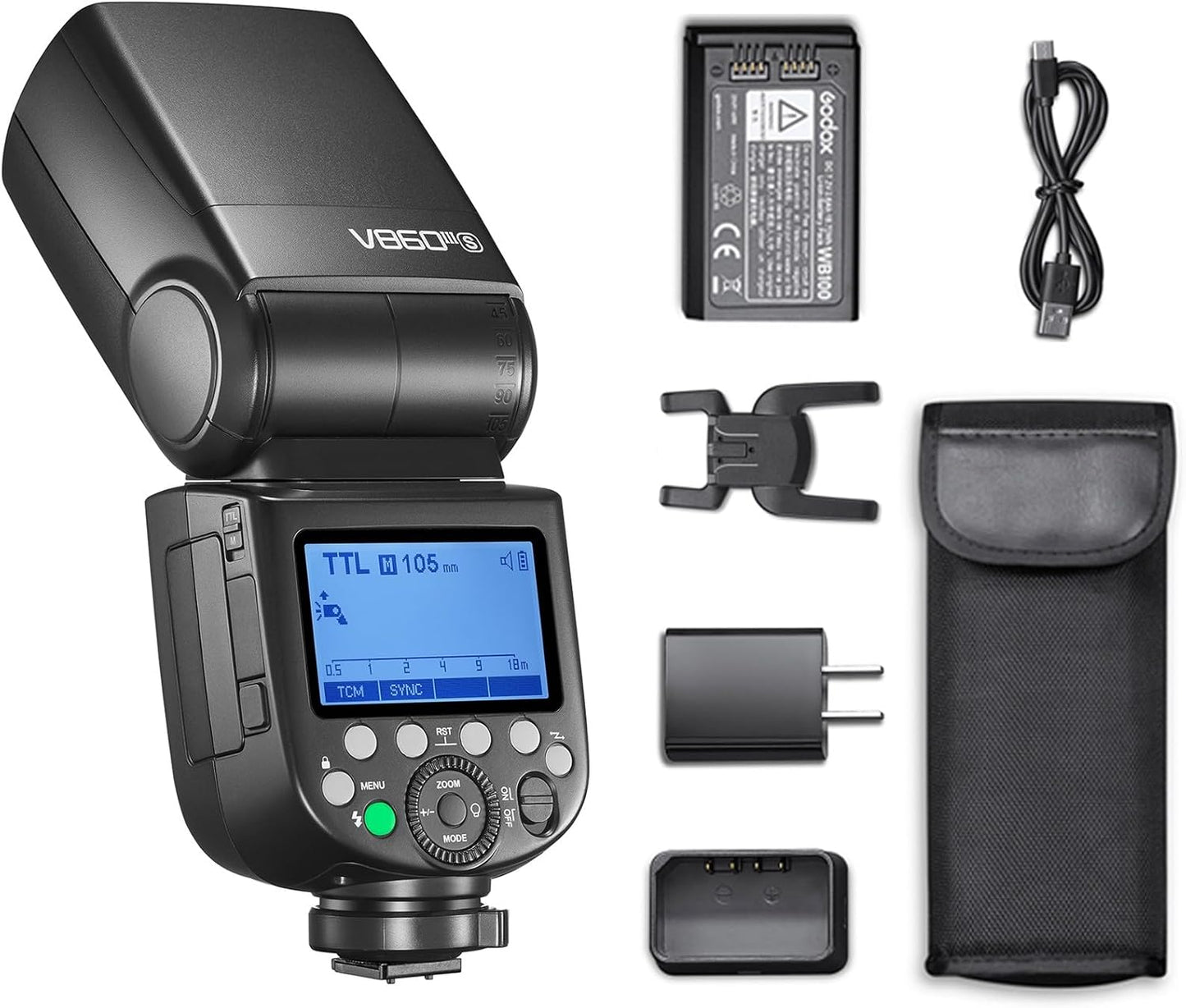 Godox V860III-N Flash for Nikon Camera Flash Speedlite Speedlight 7.2V/2600mAh Li-ion Battery, 2.4G Wireless HSS 1/8000 1.5s Recycle Time 10 Levels LED Modeling Light for Nikon (Upgraded V860II-N)