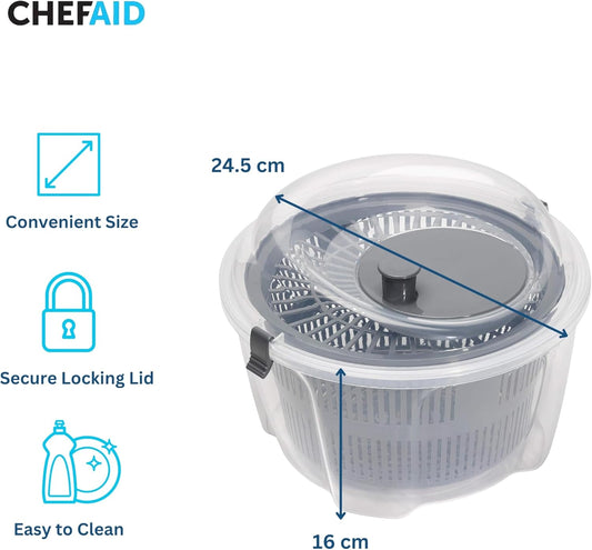Chef Aid 10E21326 Salad Spinner, Plastic - PuriLite