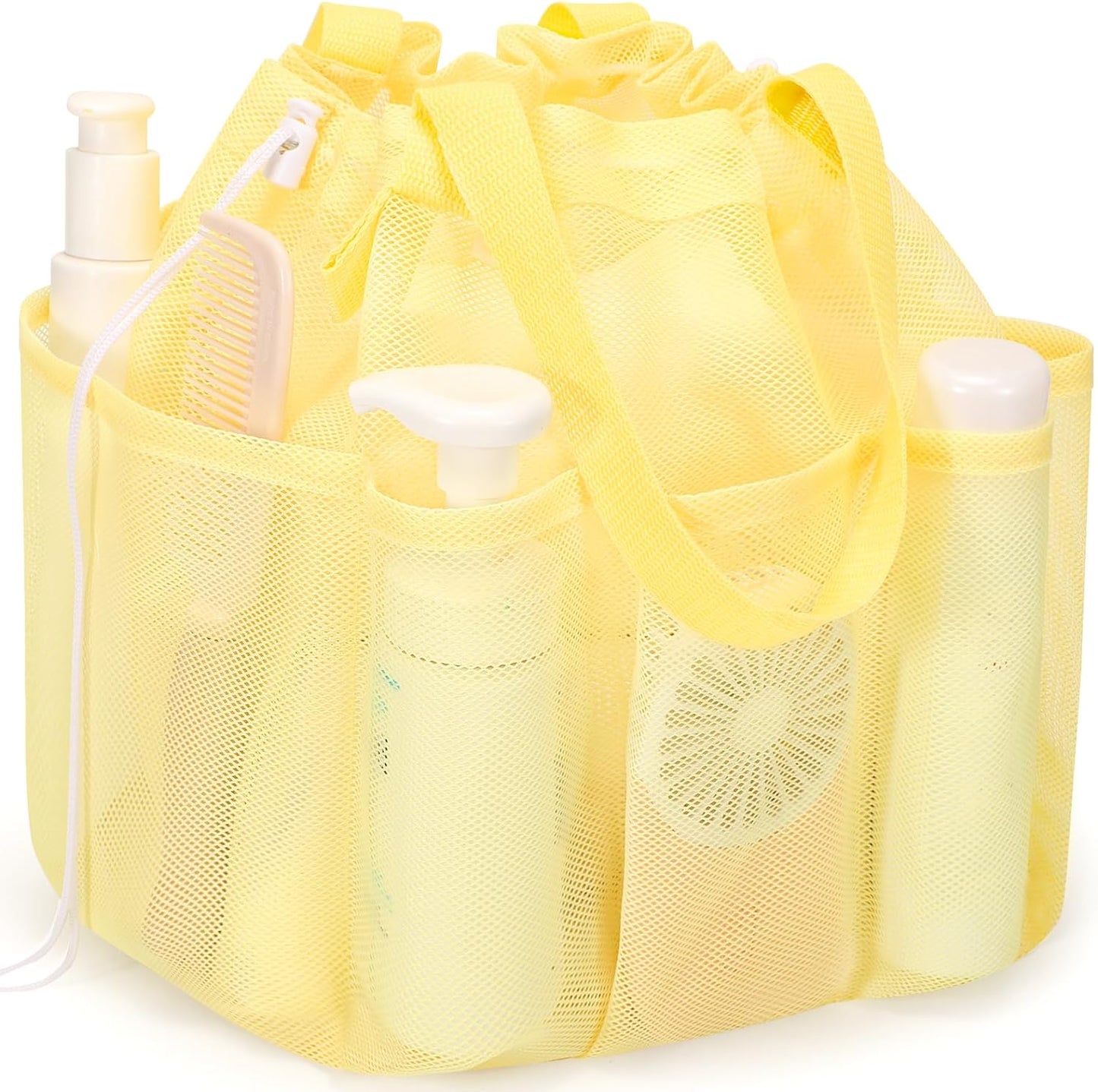 famichan Mesh Shower Caddy Portable, Dorm Room Essentials for College Students, Large Capacity with 8 Pockets Shower Bag for Camping,Swimming,Gym,Travel